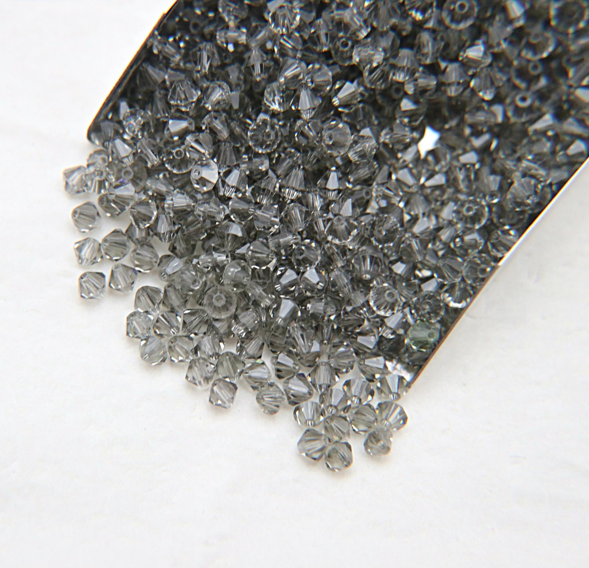 4mm Black Diamond Swarovski Bicone beads 36/72/144/432/720 Pieces (215) embroidery materials, jewelry making, rare beads, PREMIUM Supply