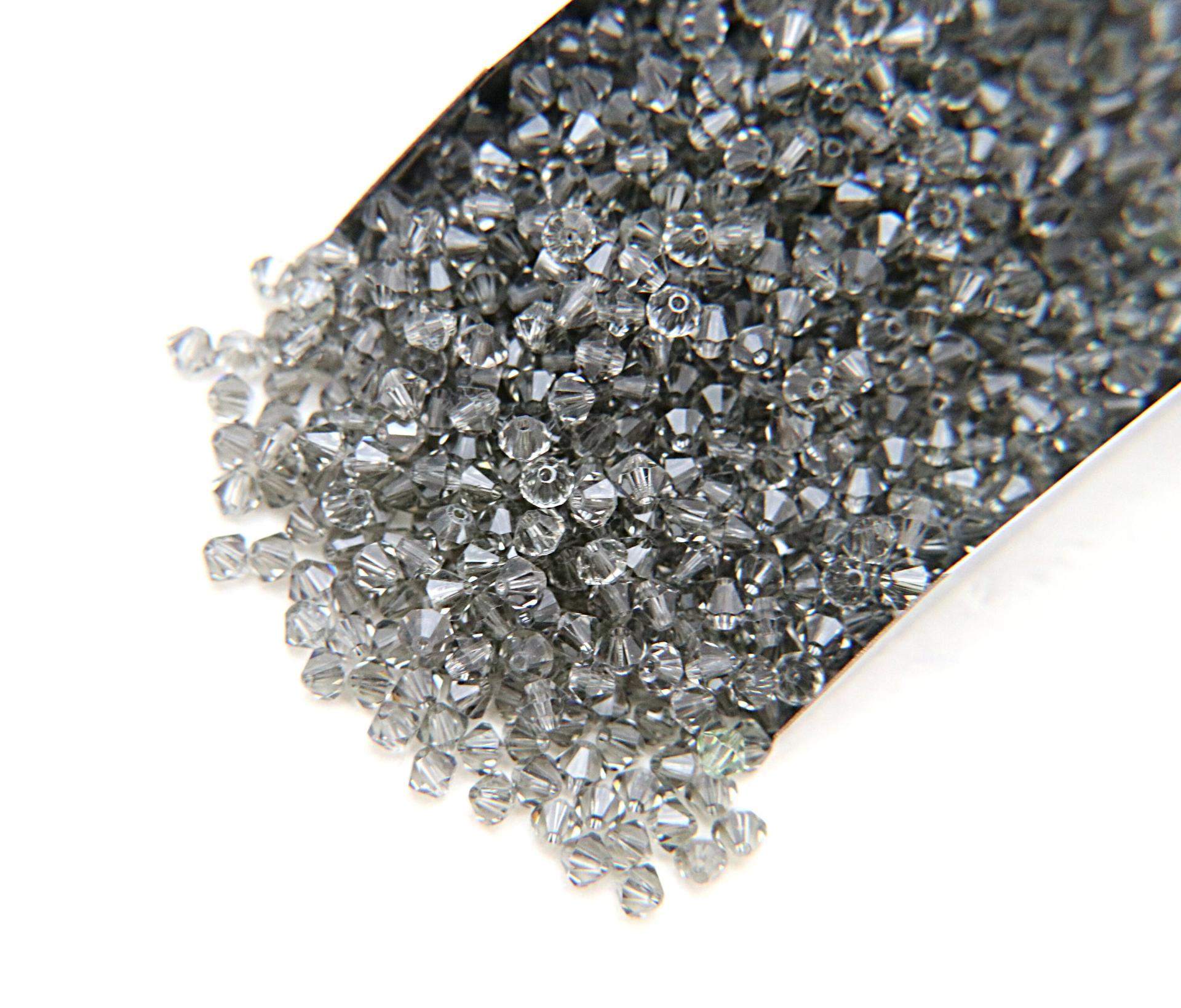 4mm Black Diamond Swarovski Bicone beads 36/72/144/432/720 Pieces (215) embroidery materials, jewelry making, rare beads, PREMIUM Supply