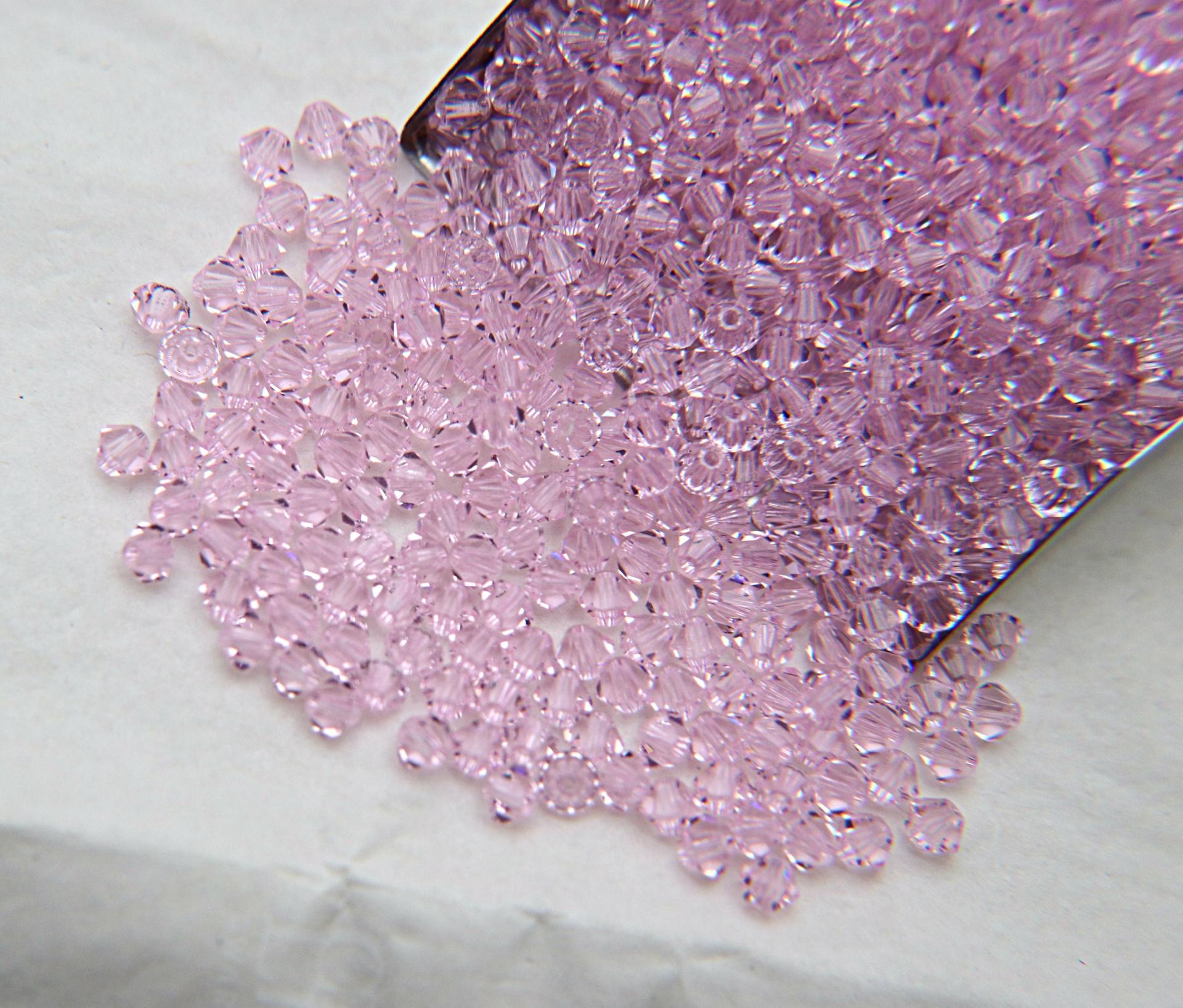 4/5mm Rosaline Swarovski Bicone 12/36/72/144/432/720 Pieces (508) jewelry making beads, vintage findings, wedding decorations