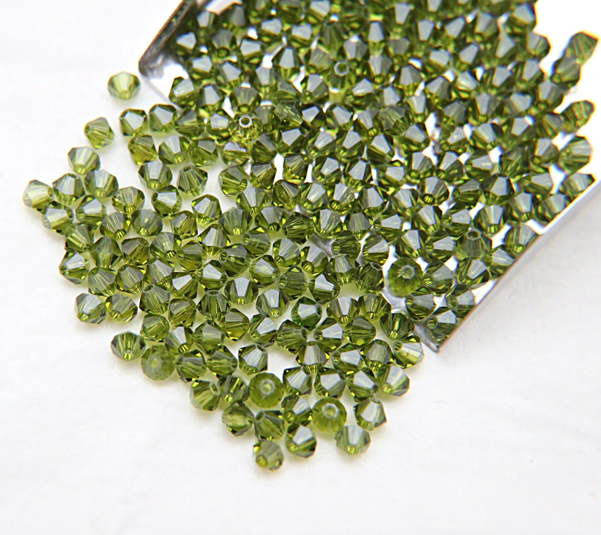 3mm Olivine Swarovski Bicone Beads 36/72/144/432/720 Pieces Jewelry findings, embroidery materials, jewelry making, craft supplies, couture
