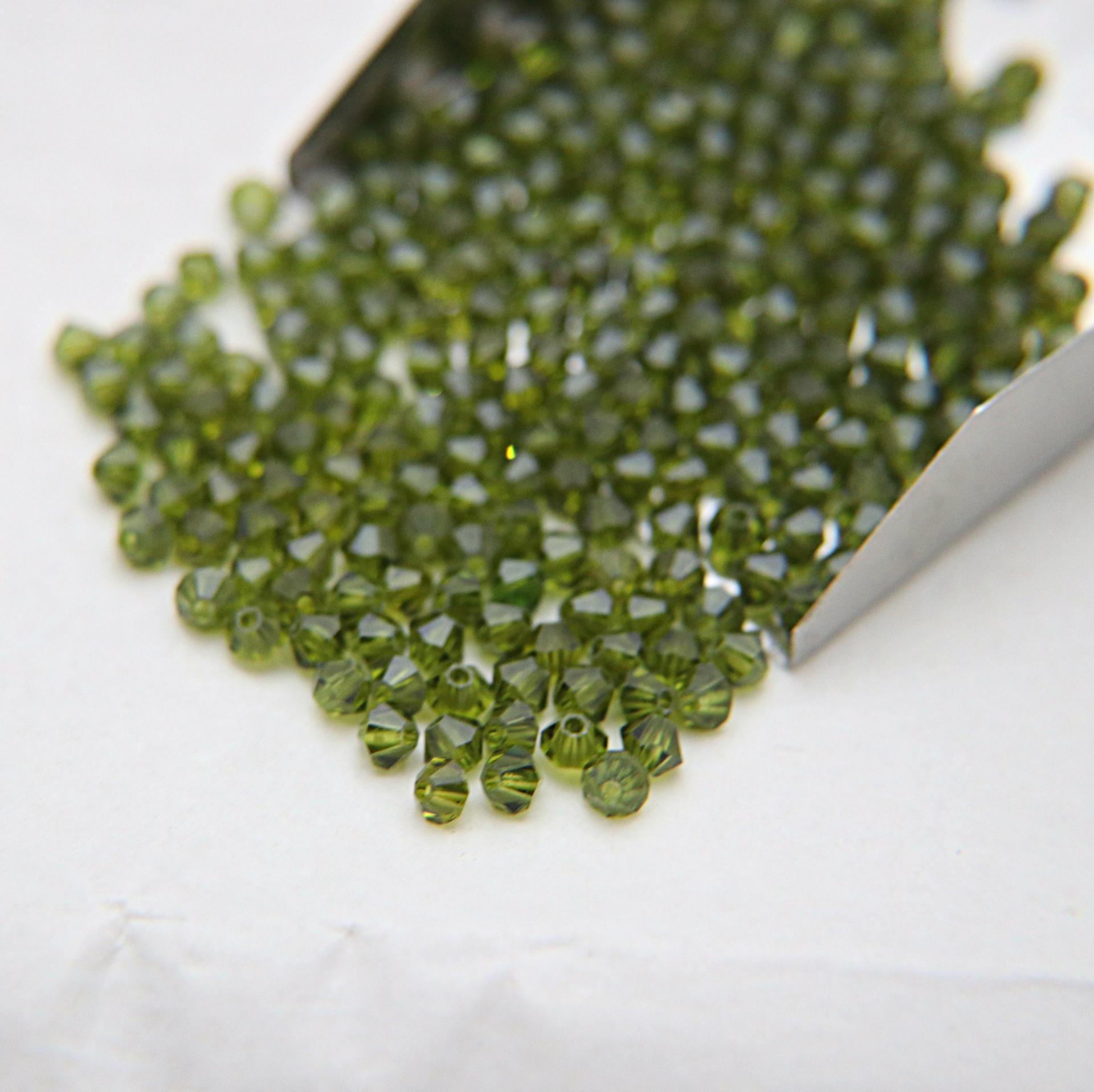 3mm Olivine Swarovski Bicone Beads 36/72/144/432/720 Pieces Jewelry findings, embroidery materials, jewelry making, craft supplies, couture