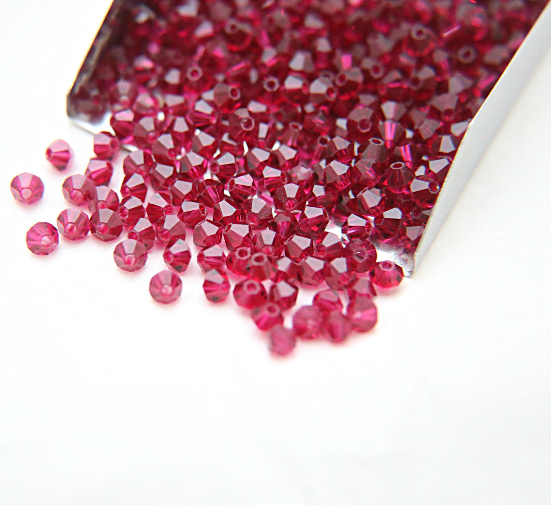 Ruby (3mm) Swarovski Bicone beads 36/72/144/432/720 Pieces (501) Jewelry making beads, couture embellishments, embroidery materials