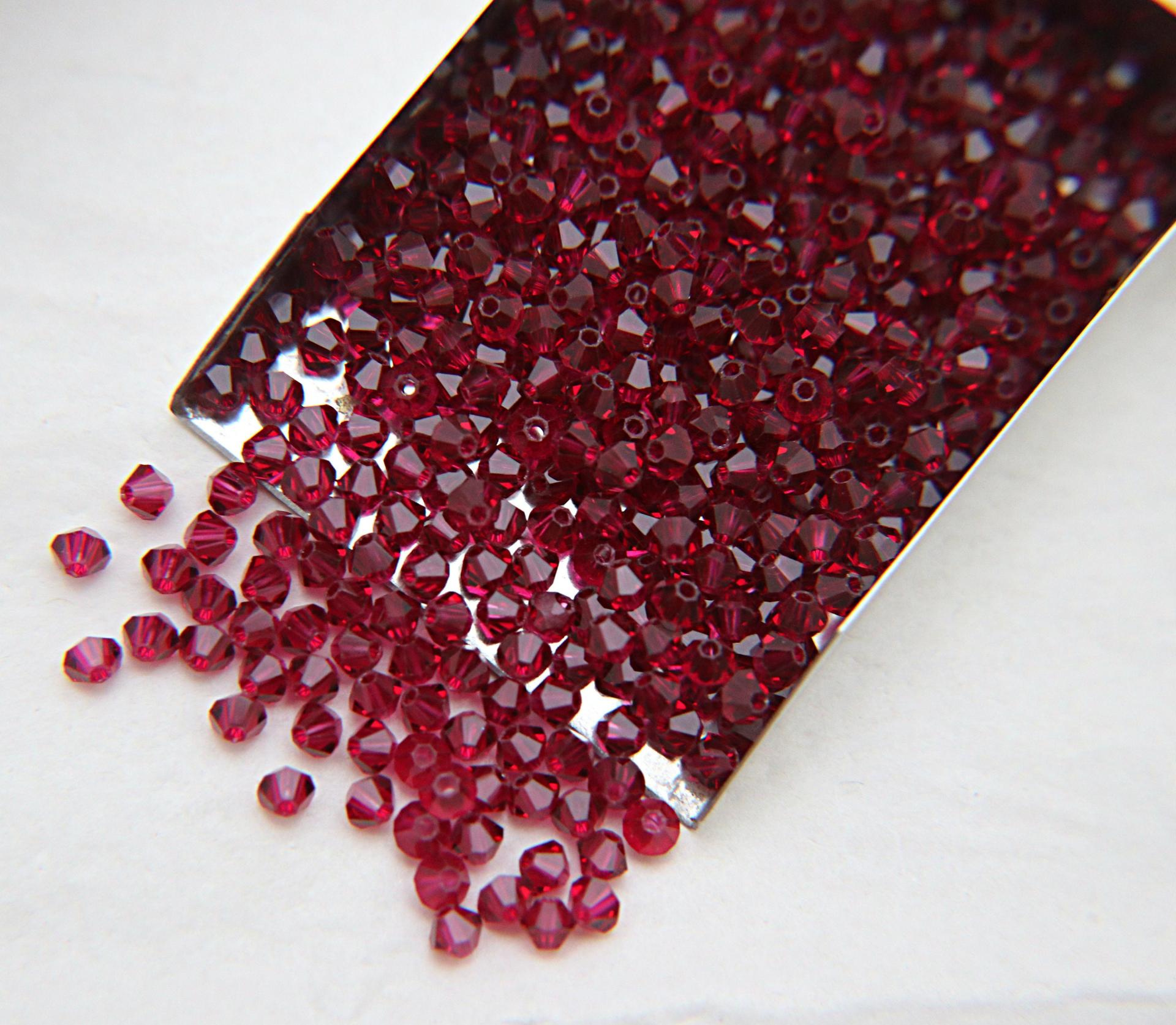 Ruby (3mm) Swarovski Bicone beads 36/72/144/432/720 Pieces (501) Jewelry making beads, couture embellishments, embroidery materials