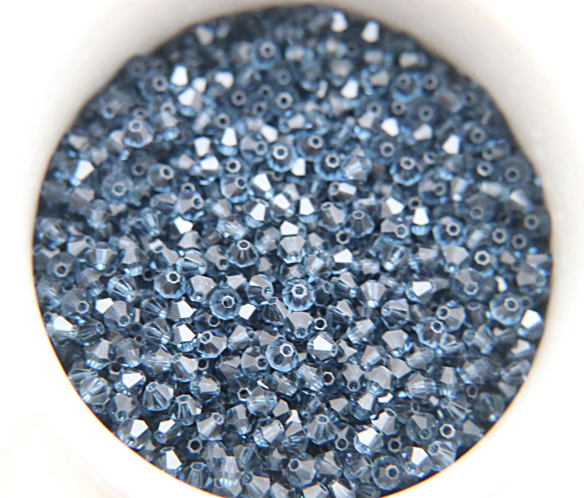 3mm Montana Swarovski Bicone 36/72/144/432/720 Pieces Jewelry Beads Made in Austria, embroidery materials, couture embellishments