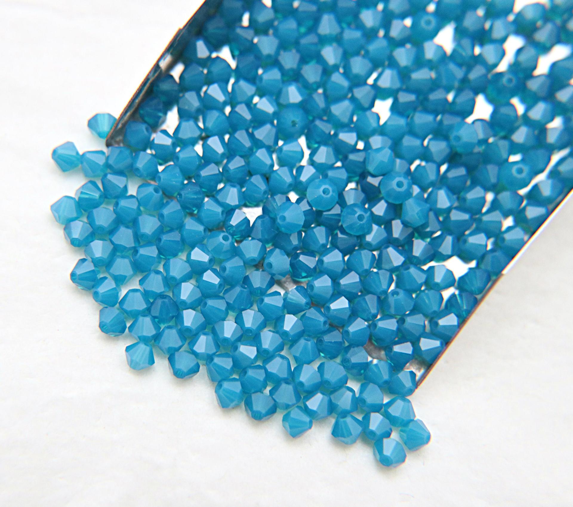 3mm Caribbean Blue Opal Swarovski Bicone beads 36/72/144/432/720 Pieces 395 Jewelry findings, embroidery materials, jewelry making, craft