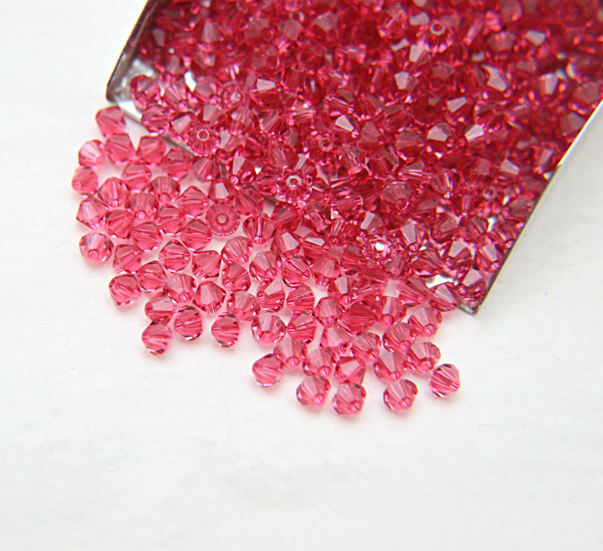 4mm Indian Pink Swarovski Bicone beads 36/72/144/432/720 Pieces (289) embroidery materials, jewelry making, craft supplies, decorations
