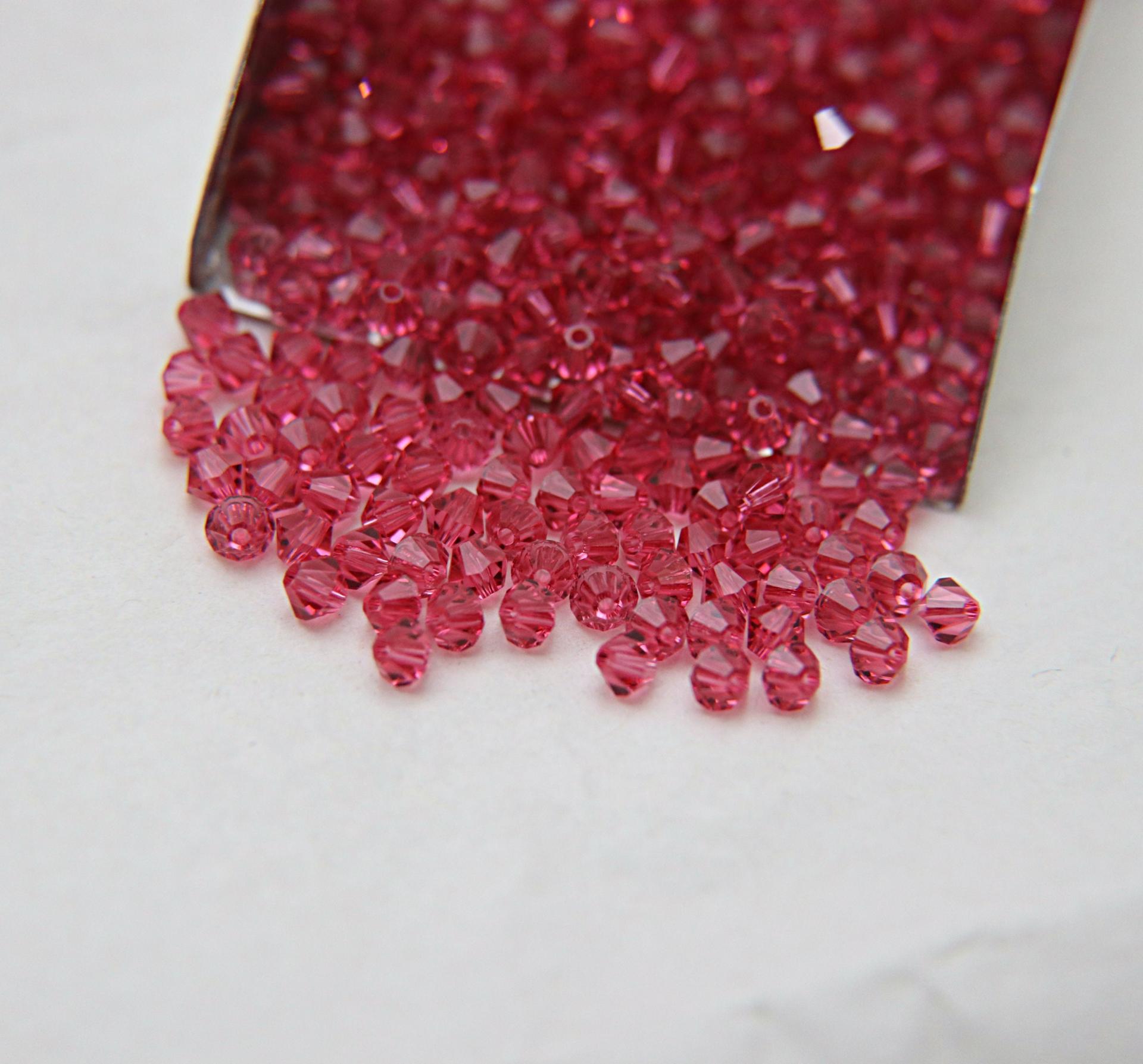 4mm Indian Pink Swarovski Bicone beads 36/72/144/432/720 Pieces (289) embroidery materials, jewelry making, craft supplies, decorations