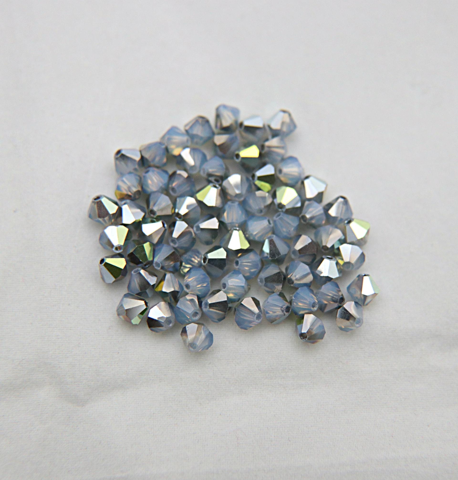 5/6mm White Opal Star Shine Swarovski Bicone Cuts 20 Gross / 25 Gross Rare findings, jewelry making, craft supplies, embellishment