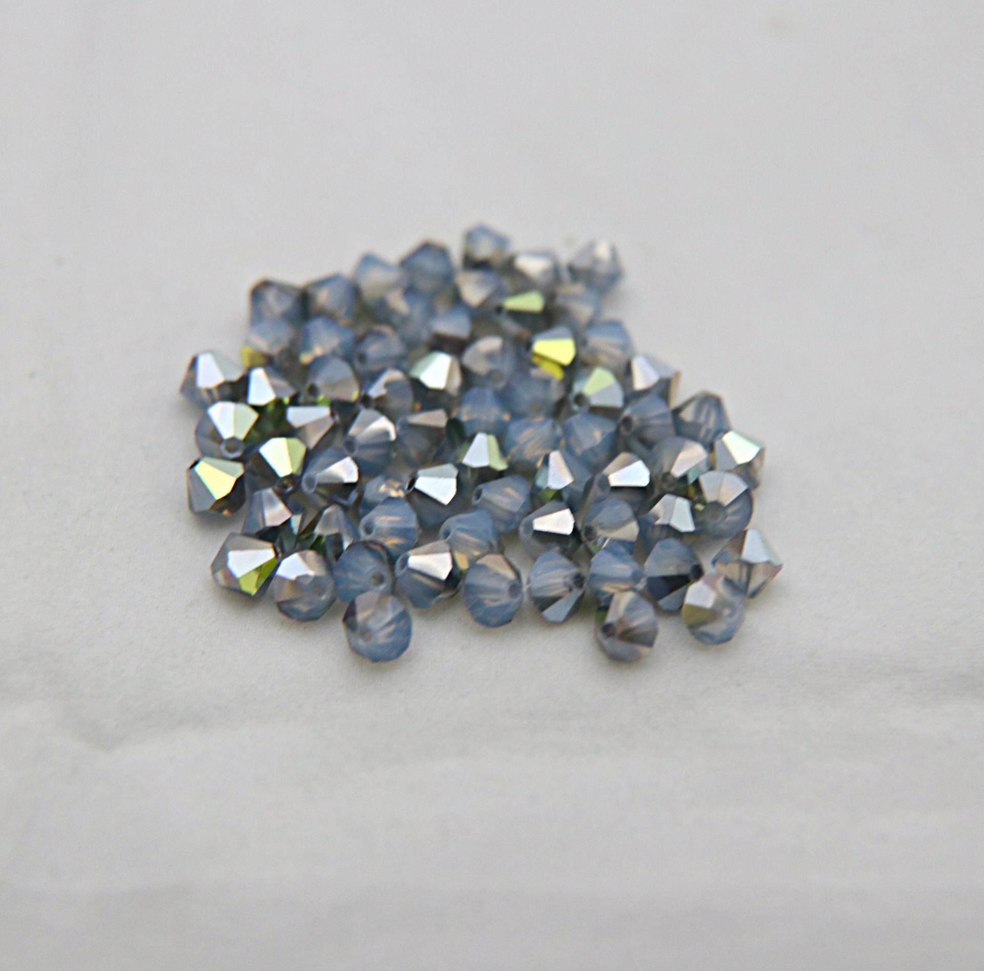 5/6mm White Opal Star Shine Swarovski Bicone Cuts 20 Gross / 25 Gross Rare findings, jewelry making, craft supplies, embellishment