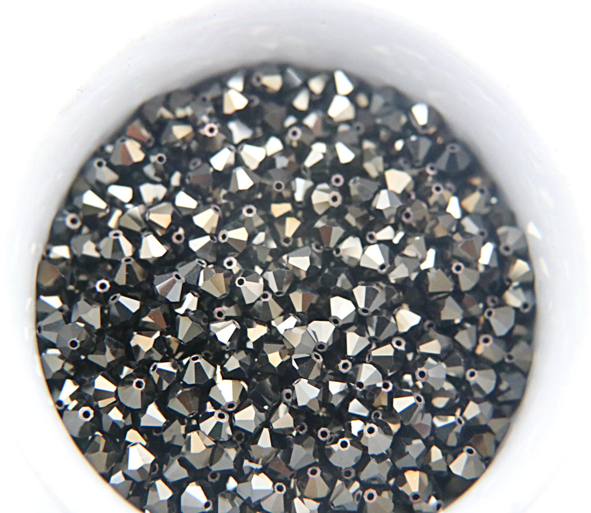 5mm Jet Nut 2X Swarovski Bicone beads Cuts 12/36/72/144/432/720 Pieces embroidery materials, jewelry making, rare beads, PREMIUM Supply bead