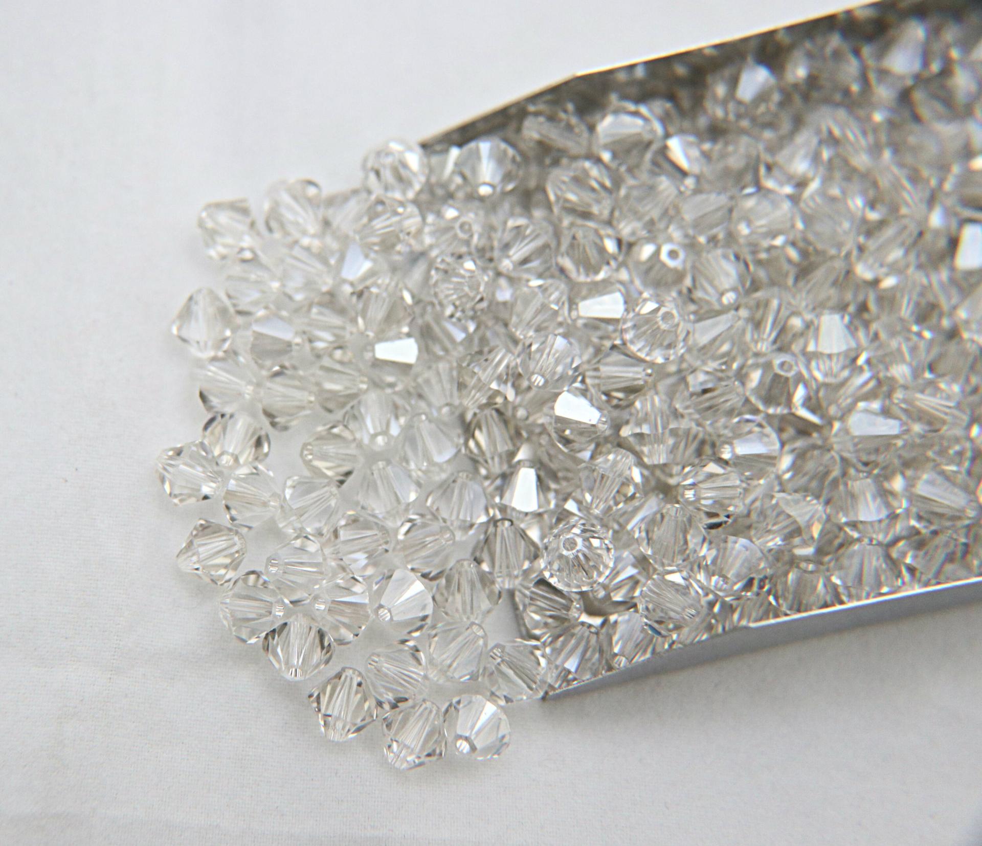6mm Crystal Silver Shade Swarovski Bicone Cuts 20 Gross (2880 Pieces) jewelry making/embroidery materials / premium vintage materials