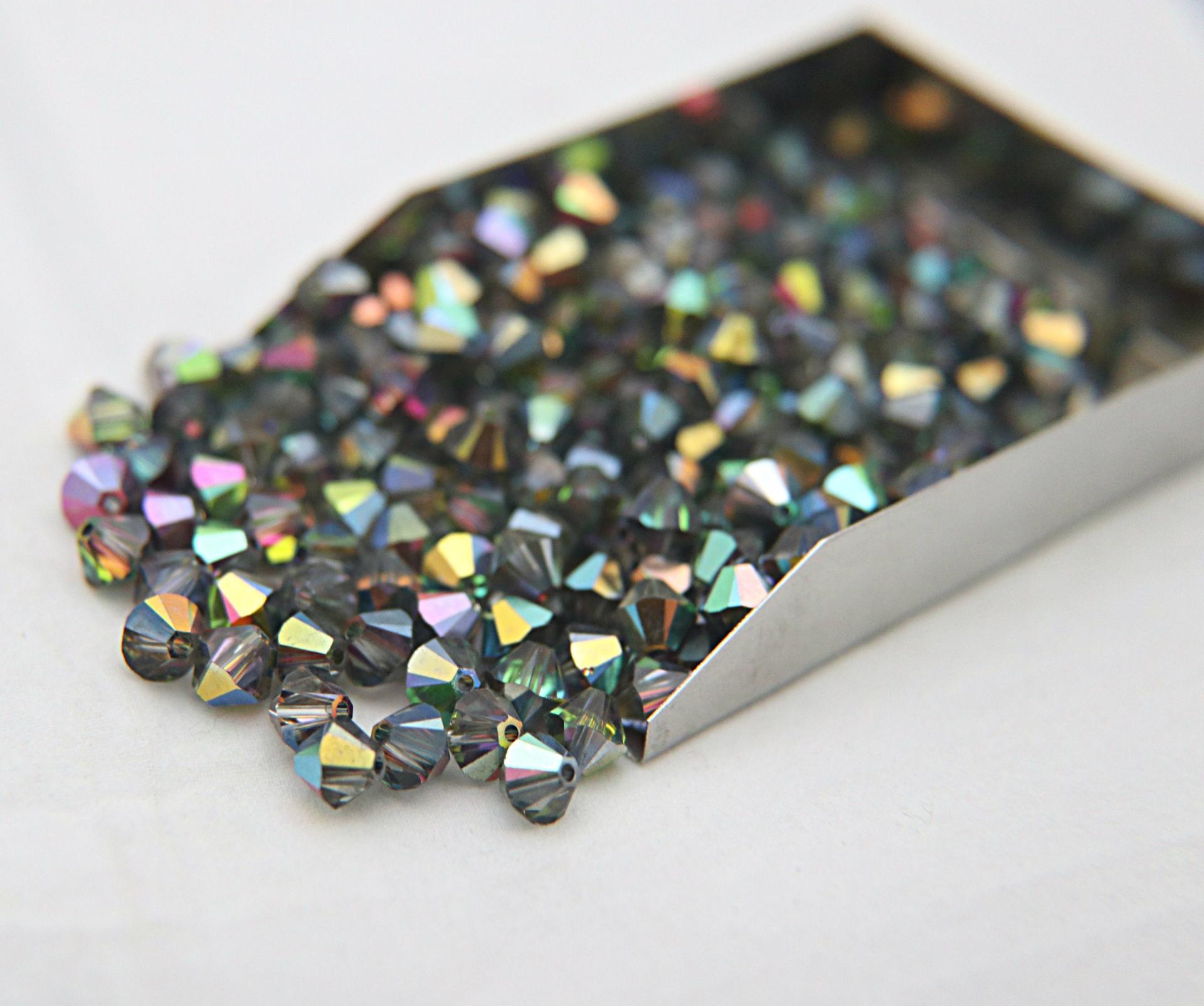 6mm Crystal Light Vitrail Medium Bicone beads Cuts 20 Gross (2880 Pieces) rainbow jewelry making, couture embellishments, premium