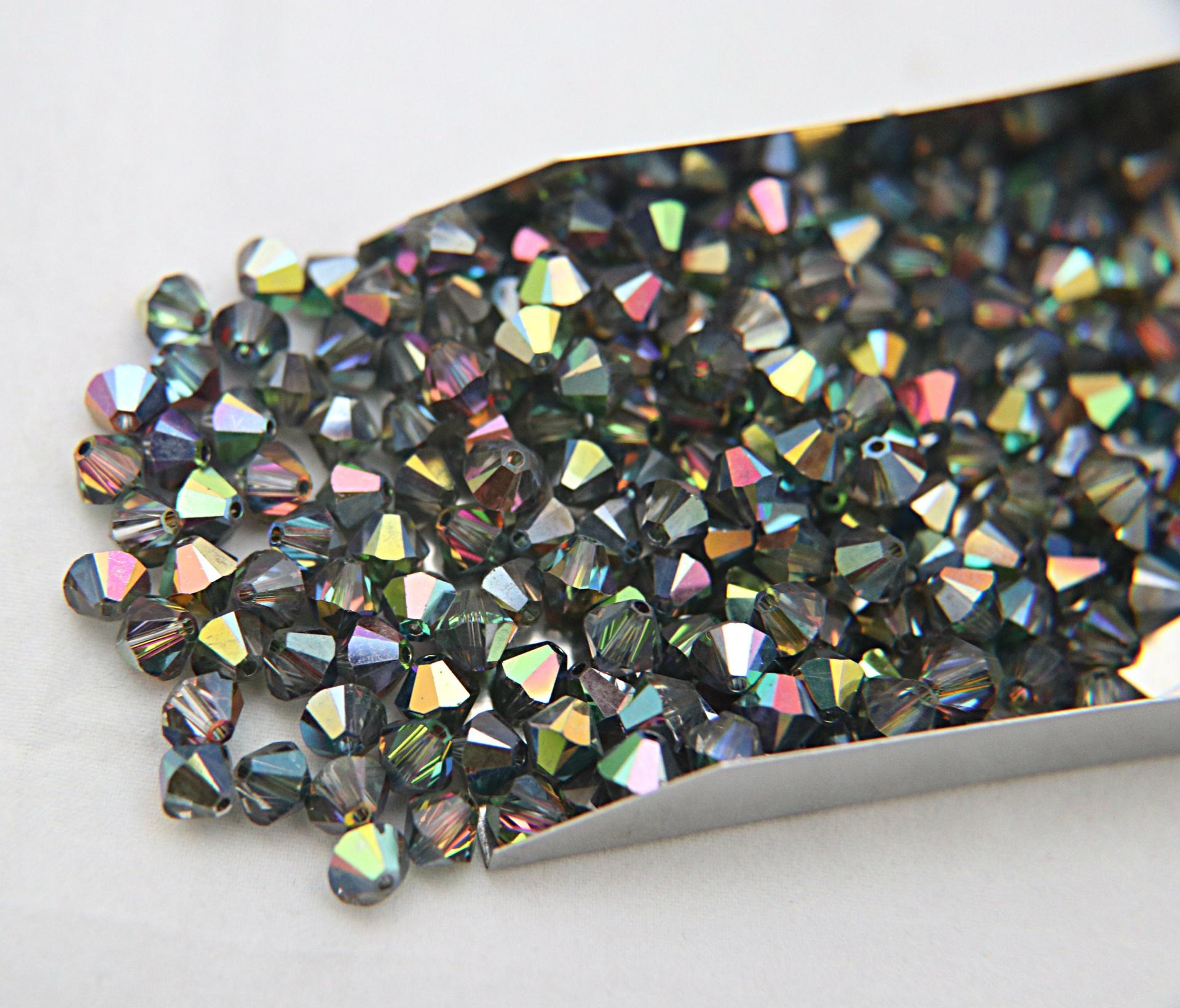 6mm Crystal Light Vitrail Medium Bicone beads Cuts 20 Gross (2880 Pieces) rainbow jewelry making, couture embellishments, premium