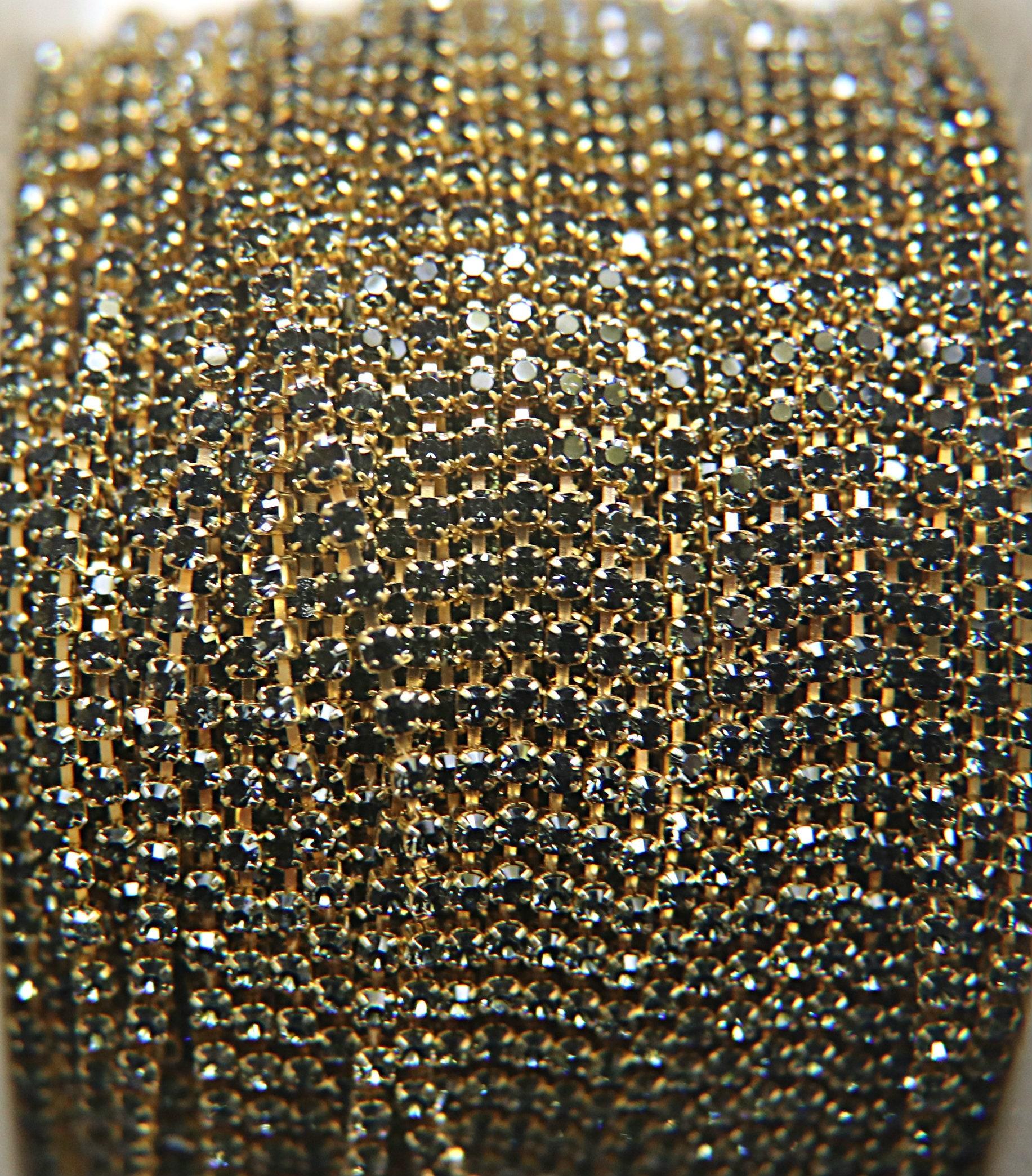 14PP Rhinestone Chain Swarovski vintage 2mm (0.5/1/2/5 meters) vintage findings, strass chains, craft supplies , wedding decorations, laces