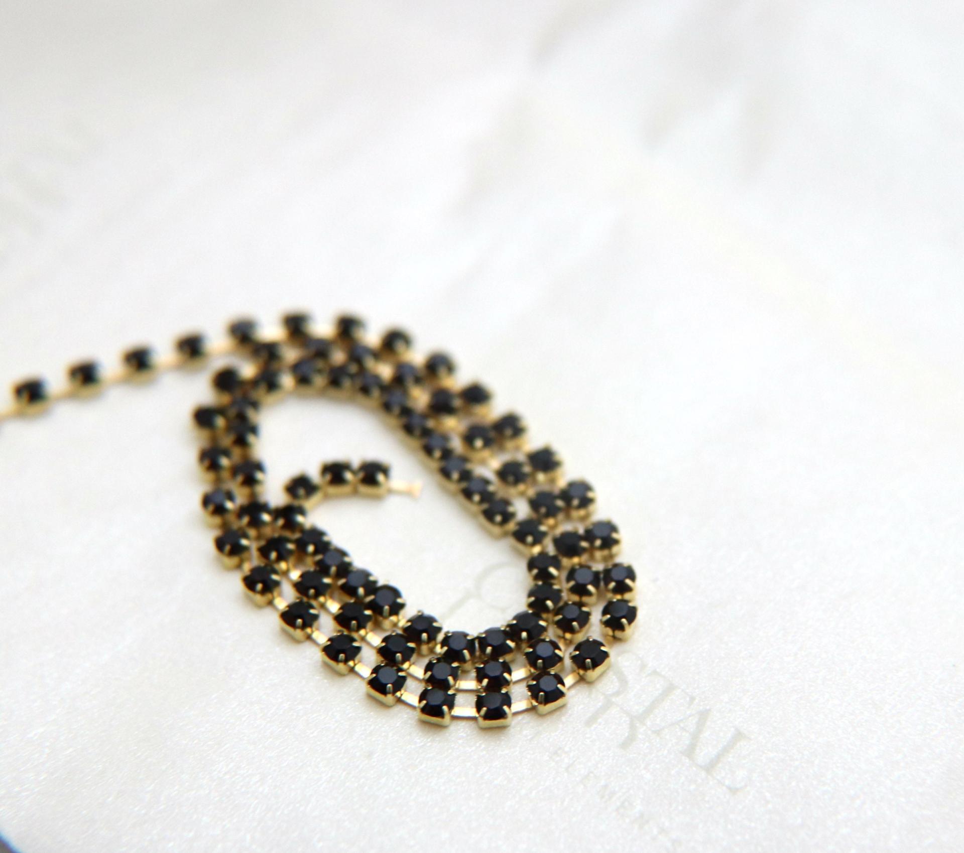 18pp Swarovski Vintage Rhinestone Chain 2.5mm (0.5/1/2/5 meters) Bridal Supplies, strass chains, embellishments, premium materials, jewelry