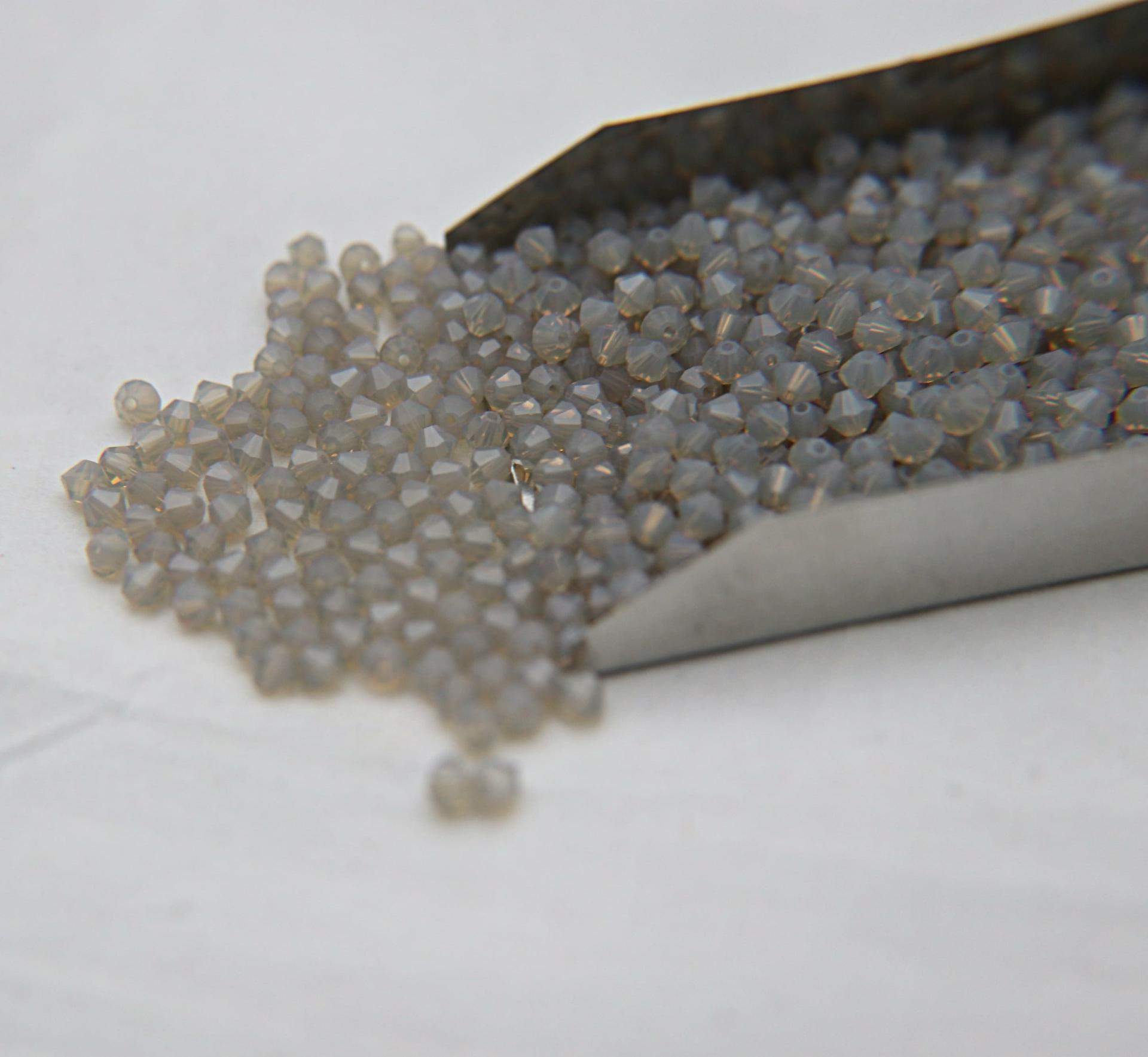 4/5mm Light Grey Opal Swarovski Bicone Beads 12/36/72/144/432/720 Pieces (383) jewelry supplies, embroidery materials