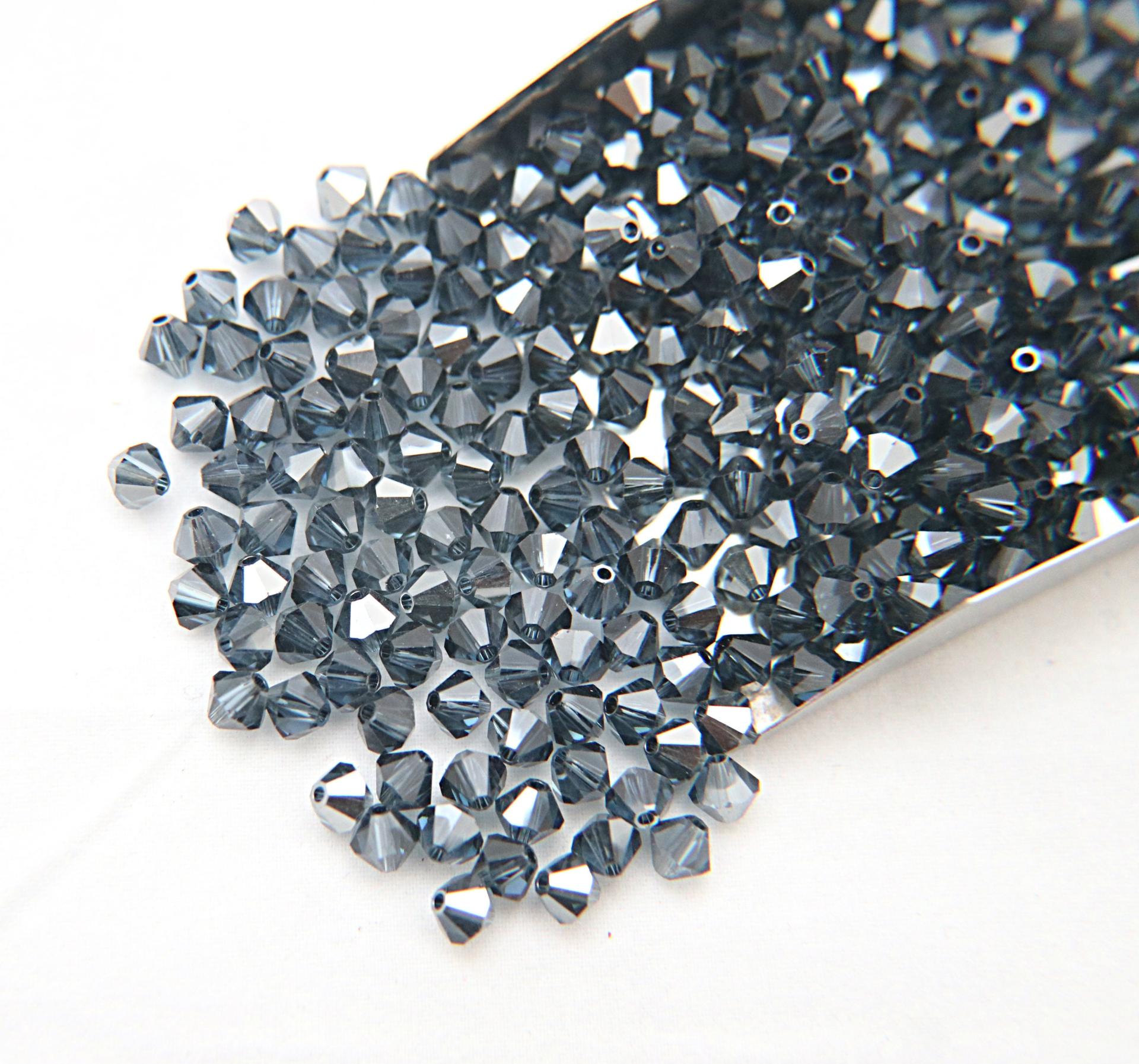 6mm Swarovski Montana Satin Bicone Beads Cuts 12/36/72/144/288 Pieces (207) embroidery materials, jewelry making, rare beads, PREMIUM Supply