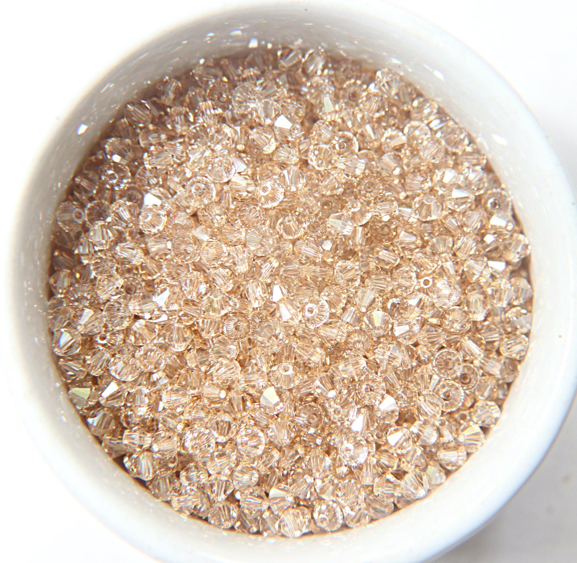Swarovski (3/4mm) Crystal Golden Shadow Bicones Beads 36/72/144/432/720 Pieces PREMIUM MATERIALS,embroidery materials, jewelry supplies