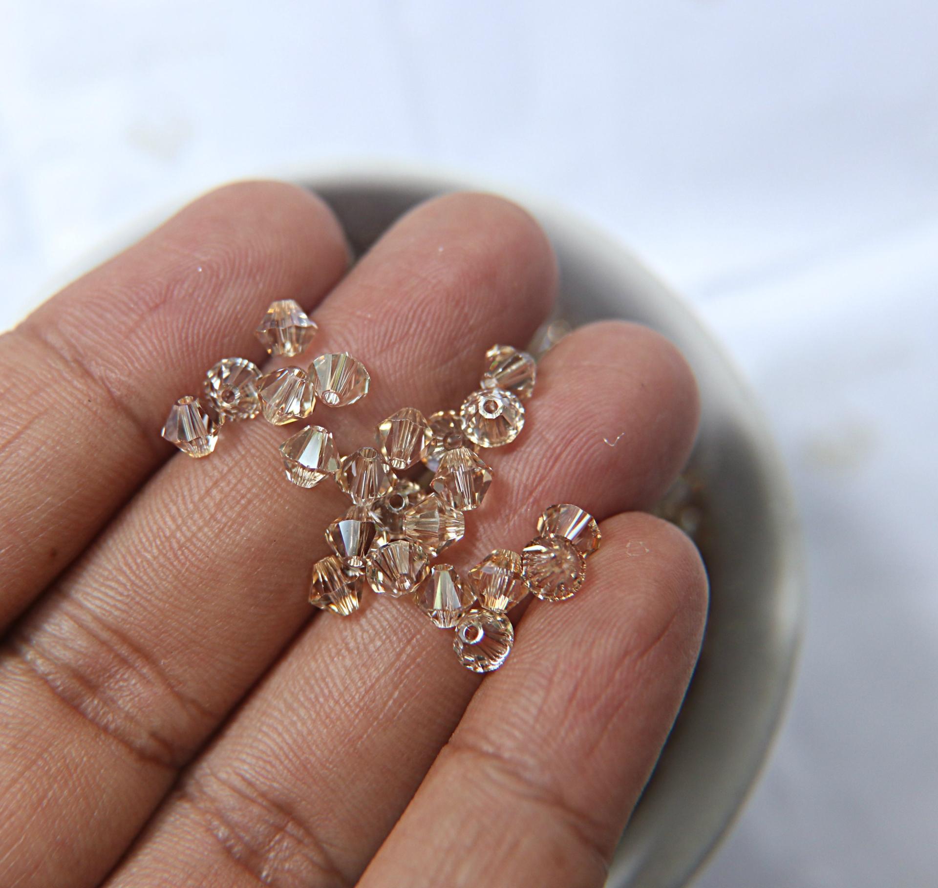 Swarovski (5mm) Crystal Golden Shadow Bicones 12/36/72/144/288/720 Pieces embroidery materials, jewelry supplies, craft supplies, decoration