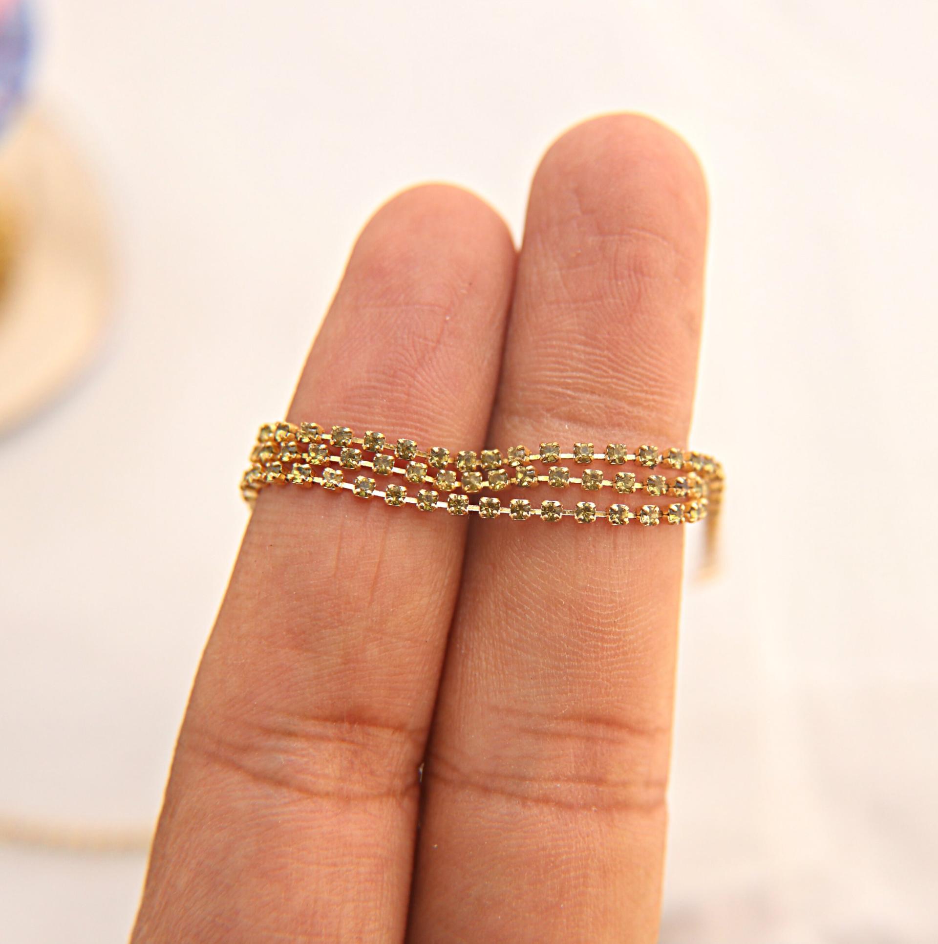 SS4.5/PP10 Rhinestone Chain Swarovski vintage 1.7mm (0.5/1/2/5 meters) Wedding Bridal Supplies, Jewelry Making, nail art, decoration strass