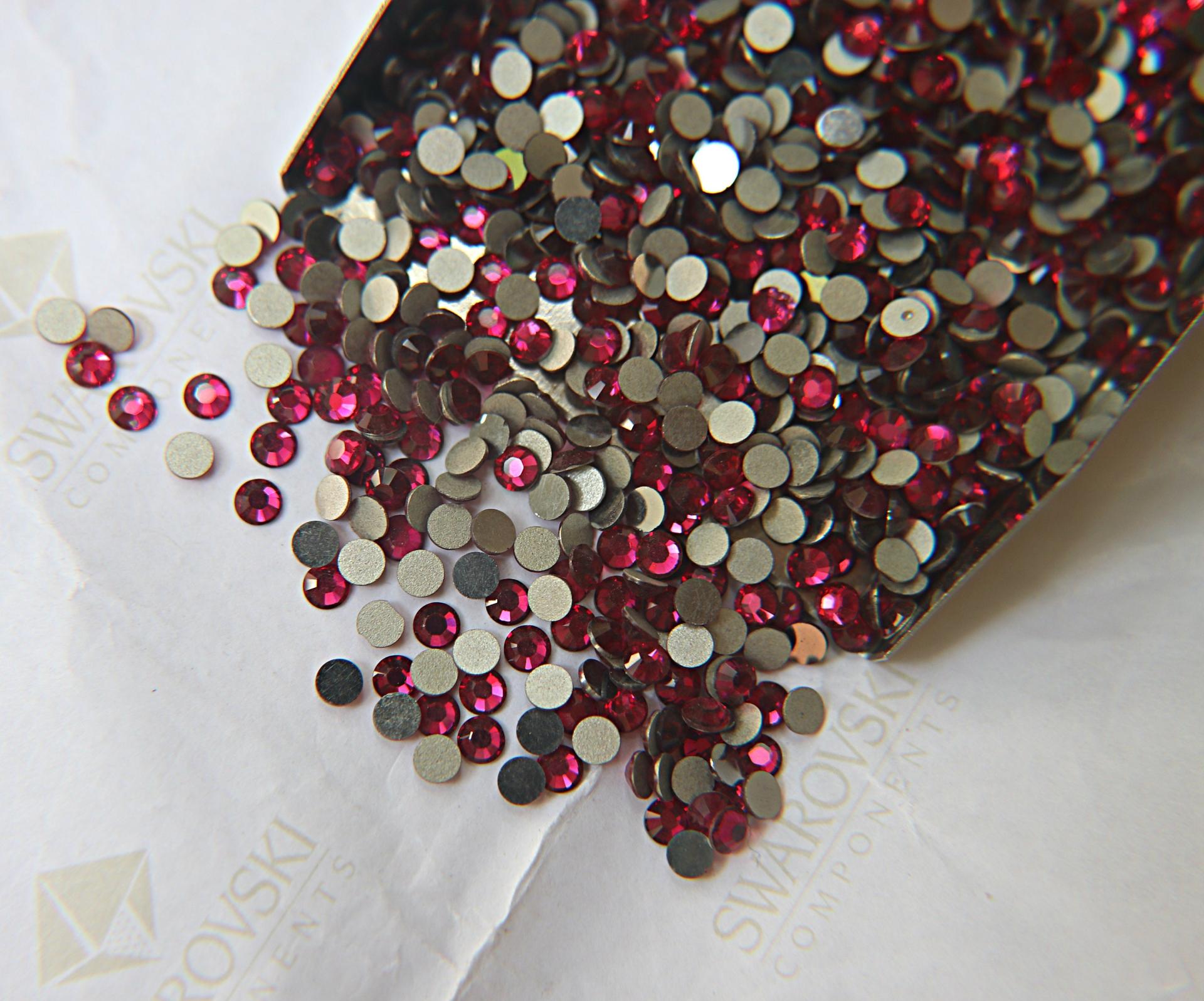 10/12SS Swarovski Flatbacks in Fuchsia Chaton Roses 2088 Made in Austria 72/144/720/1440 Nail art decoration, craft supplies, jewelry making
