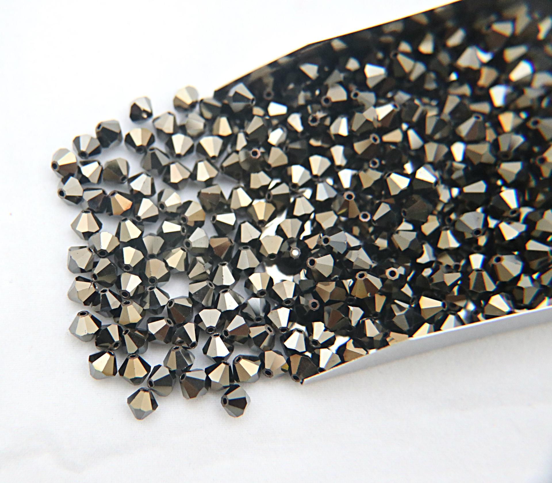 5mm Jet Nut 2X Swarovski Bicone beads Cuts 12/36/72/144/432/720 Pieces embroidery materials, jewelry making, rare beads, PREMIUM Supply bead