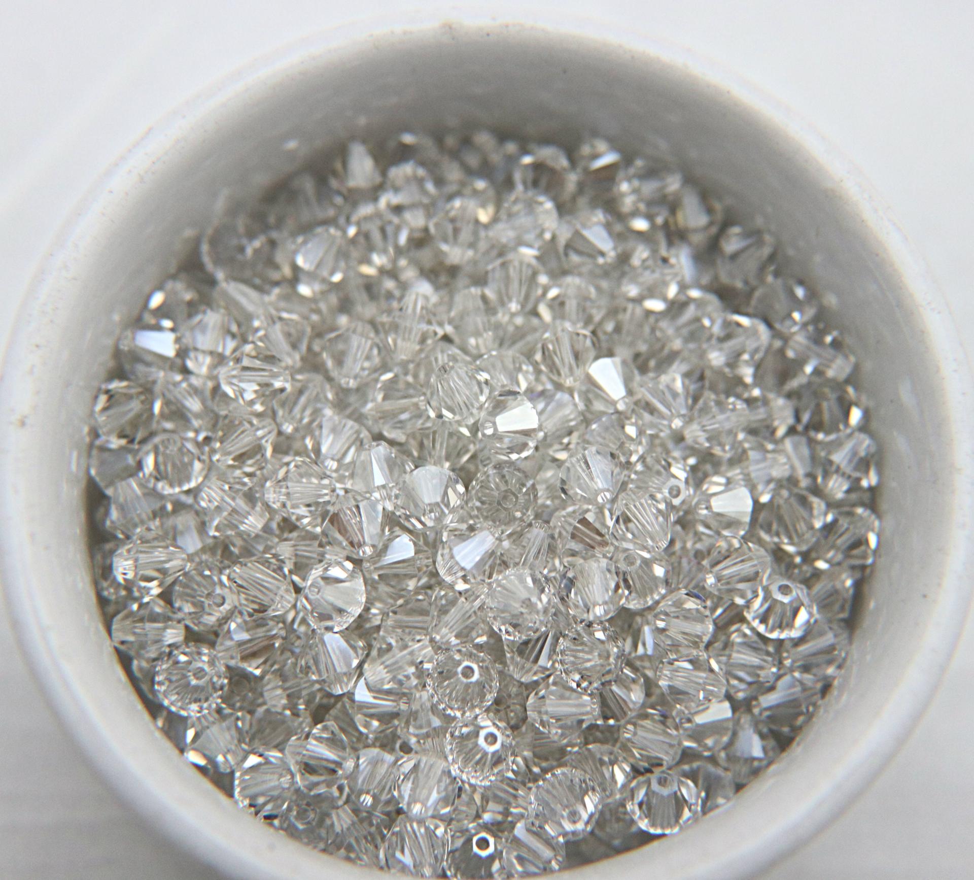 6mm Crystal Silver Shade Swarovski Bicone Cuts 20 Gross (2880 Pieces) jewelry making/embroidery materials / premium vintage materials