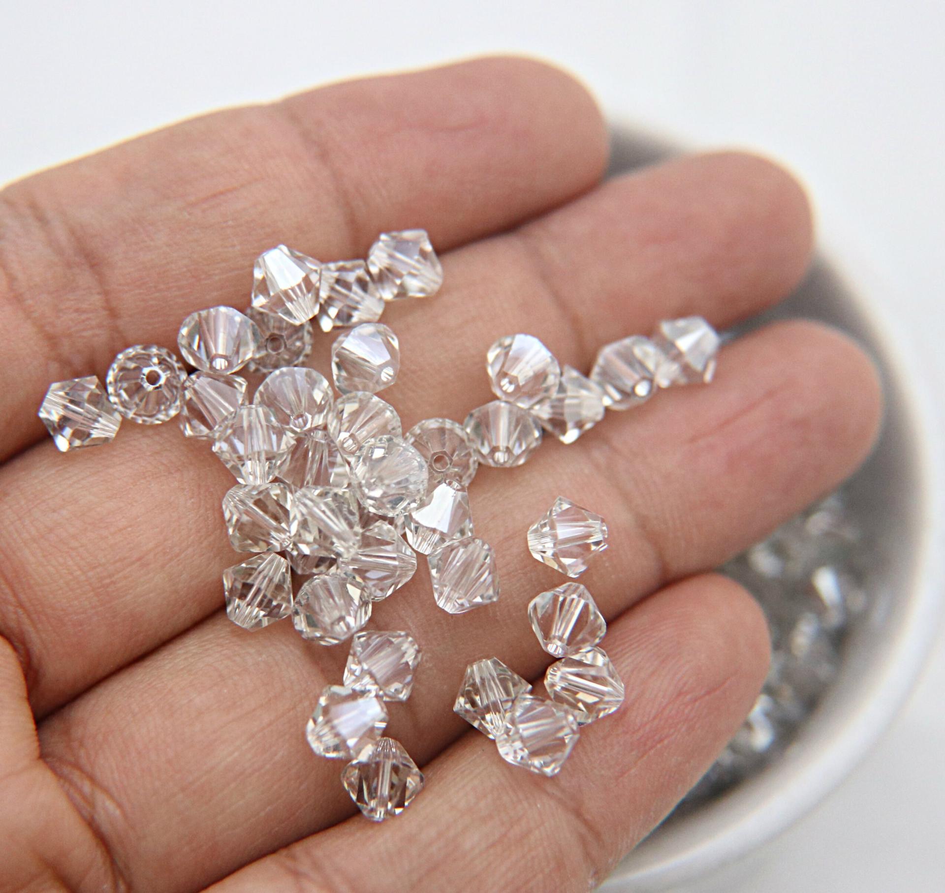 6mm Crystal Silver Shade Swarovski Bicone Cuts 20 Gross (2880 Pieces) jewelry making/embroidery materials / premium vintage materials