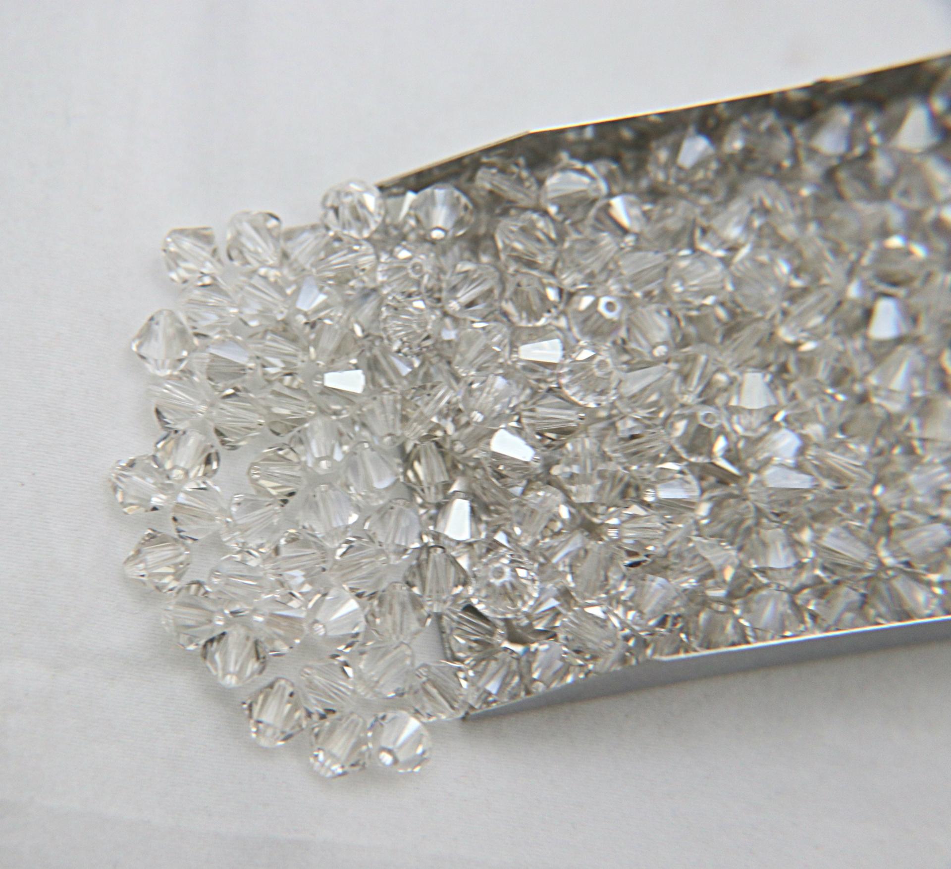 6mm Crystal Silver Shade Swarovski Bicone Cuts 20 Gross (2880 Pieces) jewelry making/embroidery materials / premium vintage materials