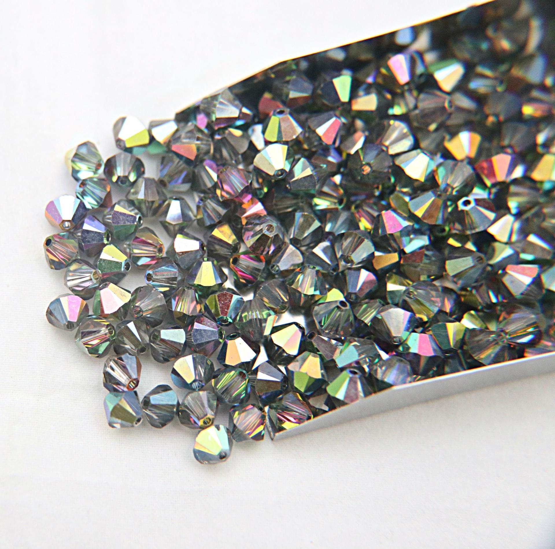6mm Crystal Light Vitrail Medium Bicone beads Cuts 20 Gross (2880 Pieces) rainbow jewelry making, couture embellishments, premium