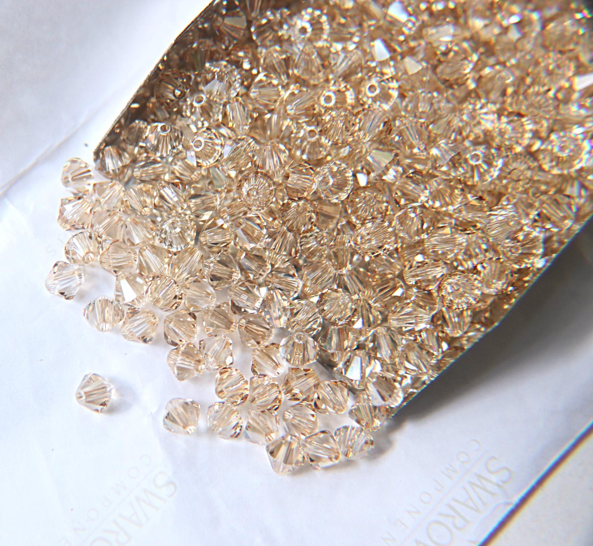 Swarovski (5mm) Crystal Golden Shadow Bicones 12/36/72/144/288/720 Pieces embroidery materials, jewelry supplies, craft supplies, decoration