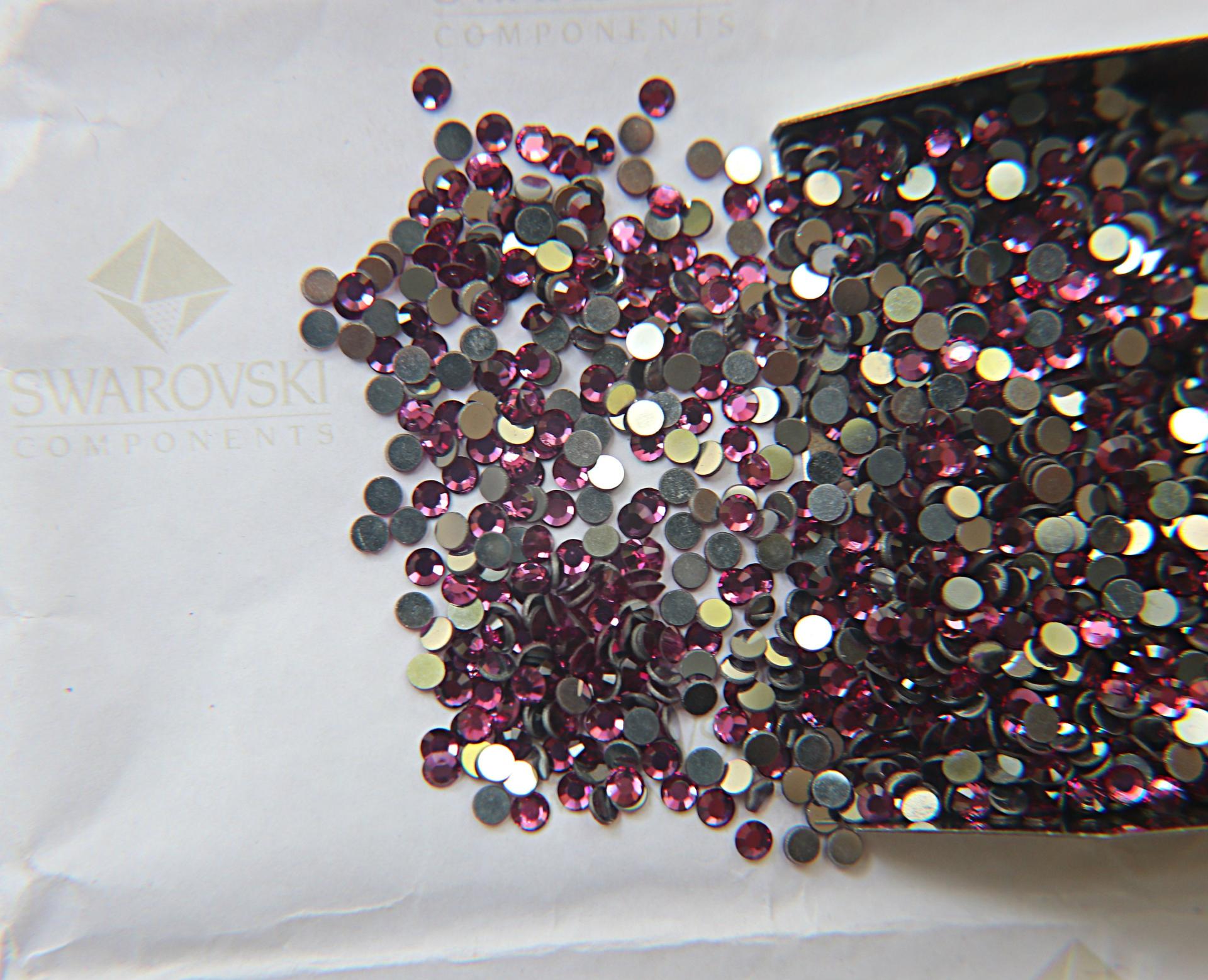 10/12SS Swarovski Flatbacks in Fuchsia Chaton Roses 2088 Made in Austria 72/144/720/1440 Nail art decoration, craft supplies, jewelry making