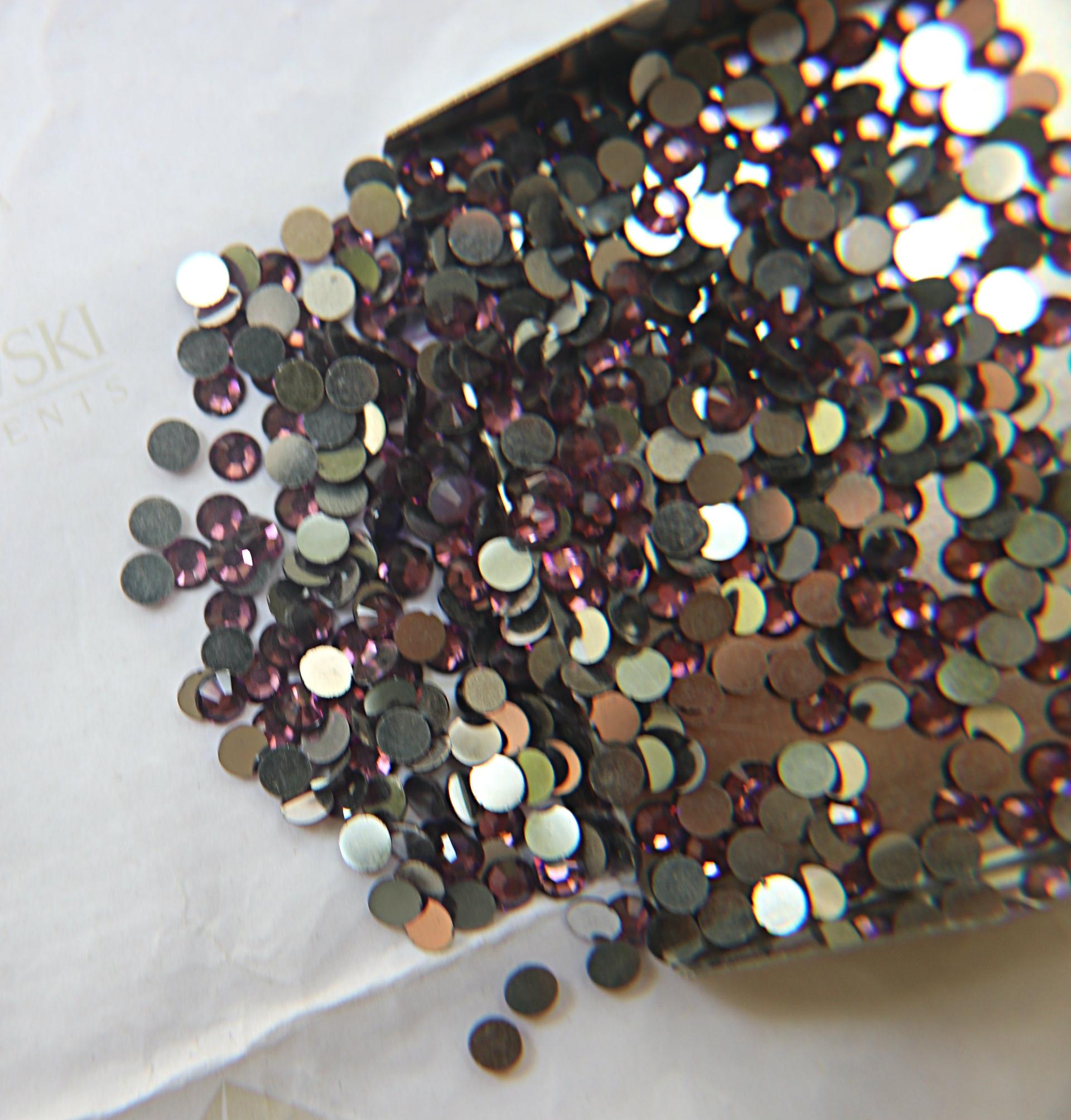 12SS Swarovski Flatbacks in Crystal Chaton Amethyst 2088 (3.2mm) Made in Austria 72/144/720/1440 Pieces Nail art decoration, craft supplies