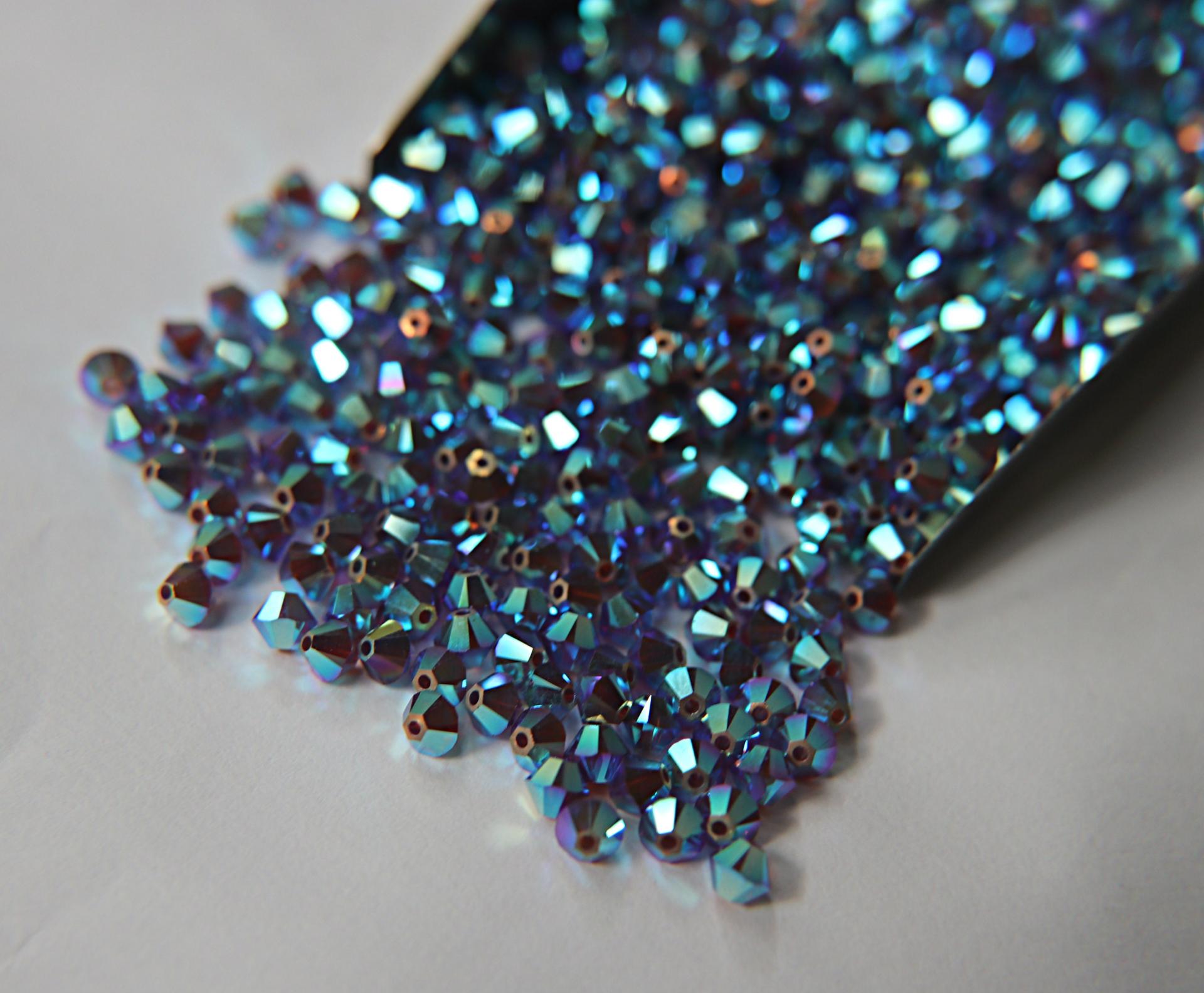 4mm Dark Mocca 2X Aurore Boreale Swarovski Bicone Cuts beads AB 36/72/144/432/720 Pieces embellishment couture, embroidery materials