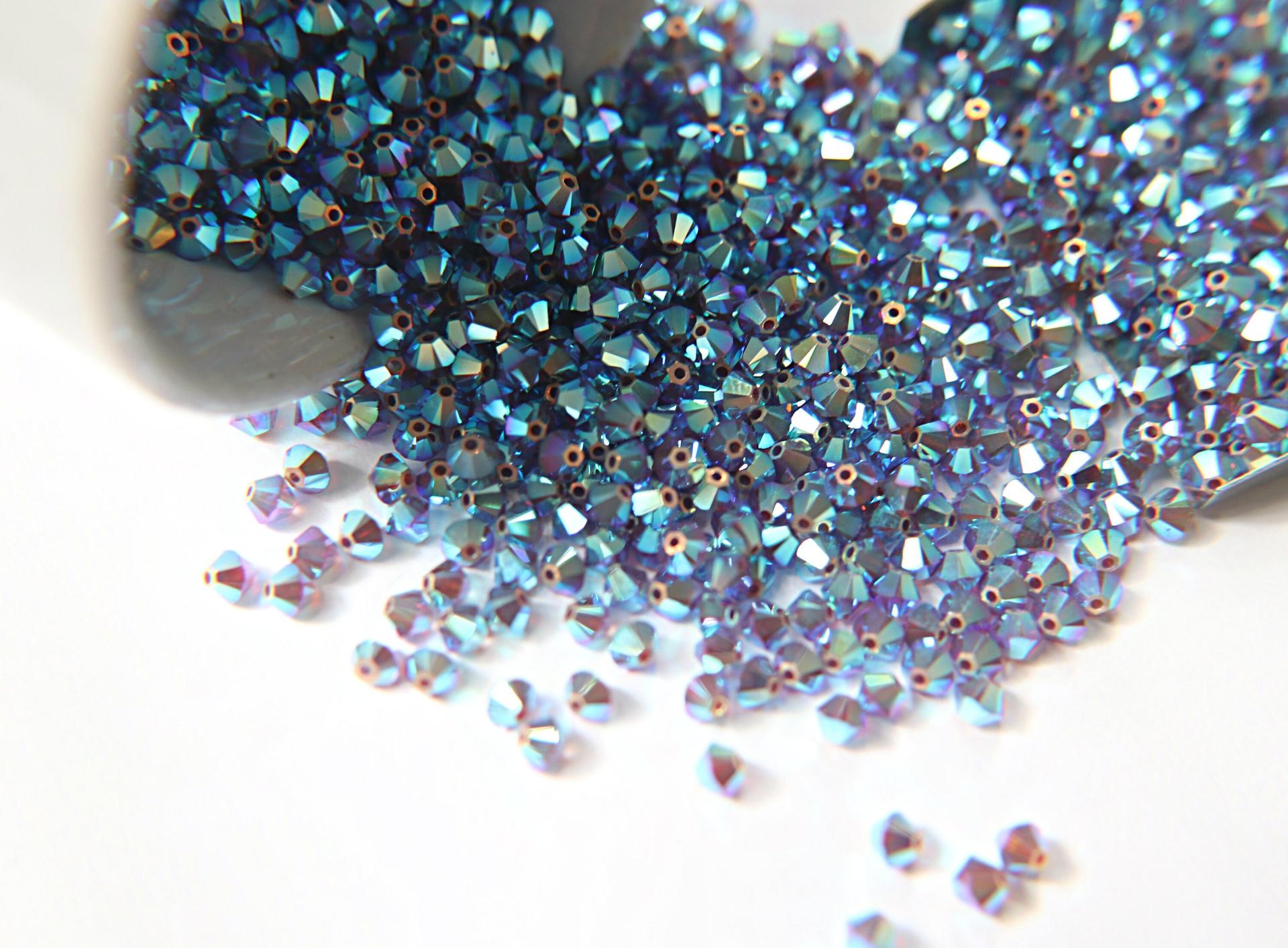 4mm Dark Mocca 2X Aurore Boreale Swarovski Bicone Cuts beads AB 36/72/144/432/720 Pieces embellishment couture, embroidery materials