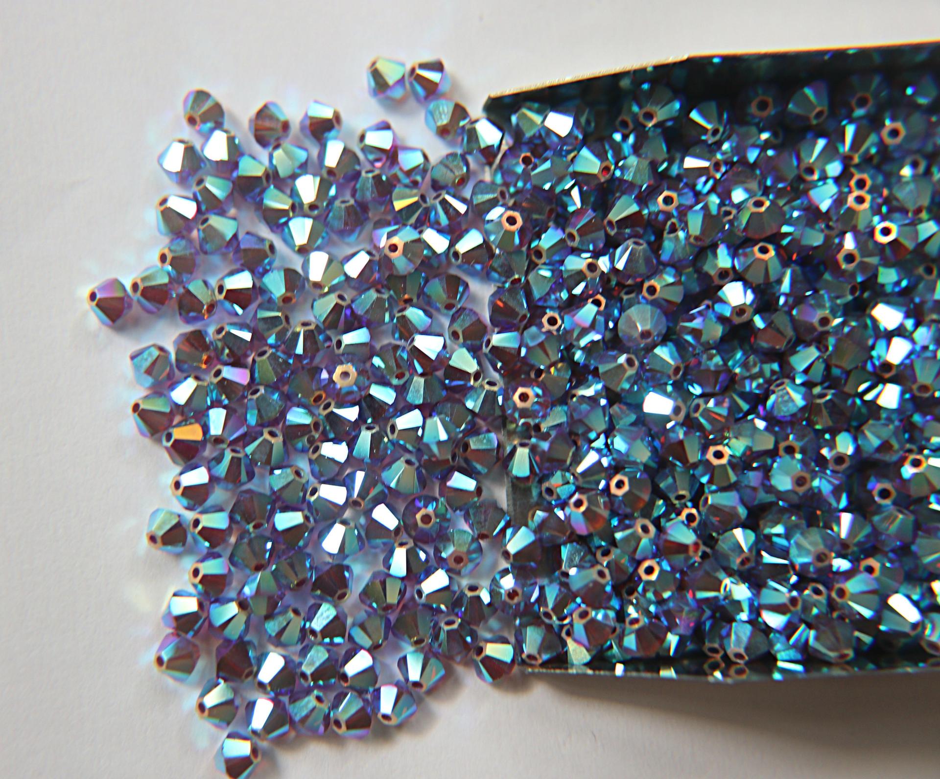 4mm Dark Mocca 2X Aurore Boreale Swarovski Bicone Cuts beads AB 36/72/144/432/720 Pieces embellishment couture, embroidery materials