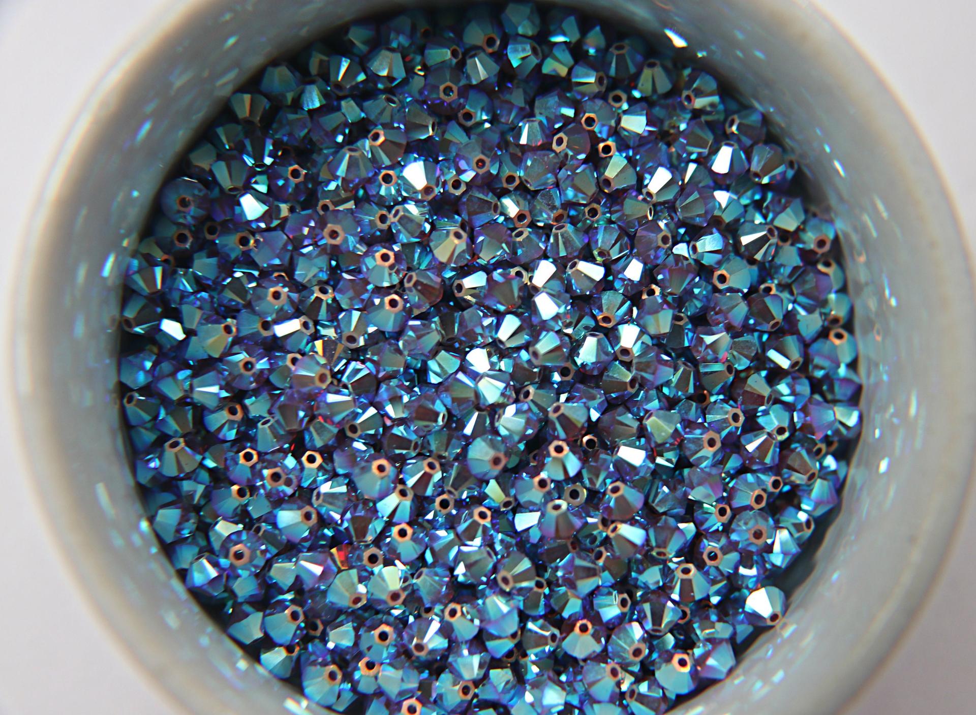4mm Dark Mocca 2X Aurore Boreale Swarovski Bicone Cuts beads AB 36/72/144/432/720 Pieces embellishment couture, embroidery materials