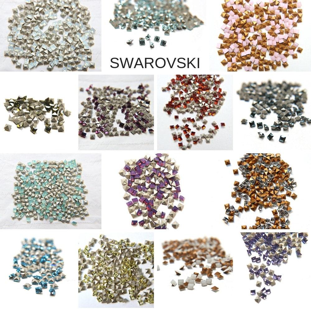 Swarovski #4428 4x4 MM Square Fancy Stone Crystal 22 colors 12/36/144/720 Pieces jewelry making, embellishment, vintage findings, rare tools