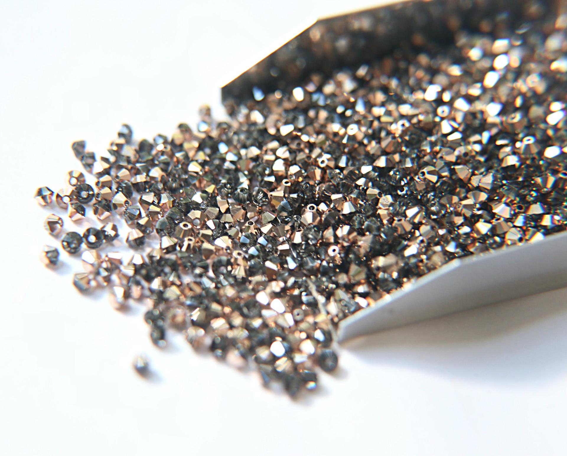 Swarovski (4mm) Crystal Rose Gold Bicones RARE Beads 36/72/144/432/720 Pieces PREMIUM beads, jewelry making, couture embellishments