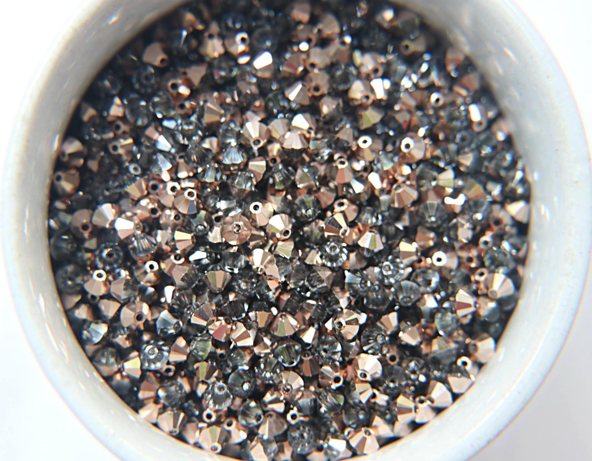 Swarovski (4mm) Crystal Rose Gold Bicones RARE Beads 36/72/144/432/720 Pieces PREMIUM beads, jewelry making, couture embellishments
