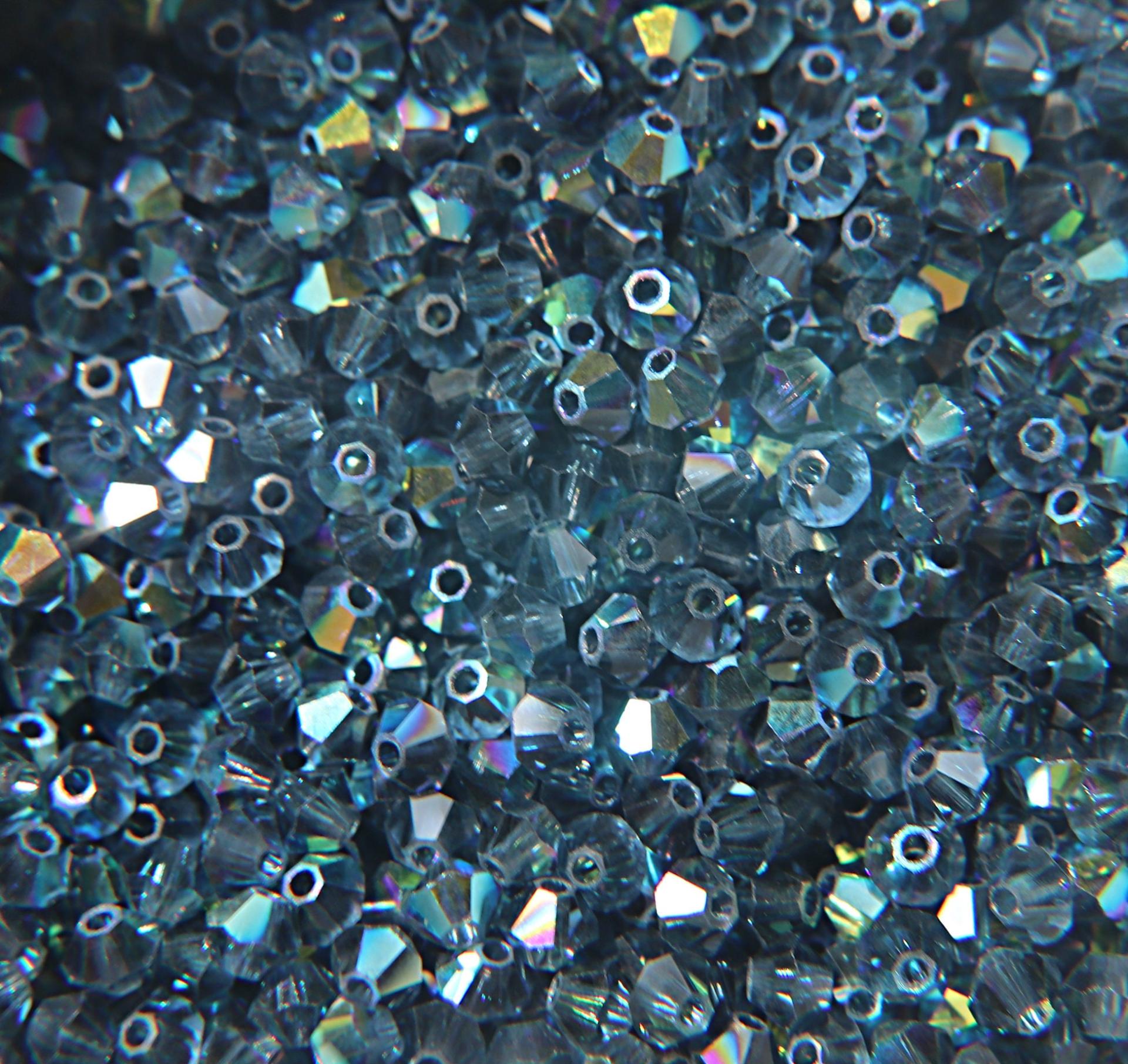 4mm Swarovski Montana AB Bicones 36/72/144/432/720 Pieces Jewellery making beads, couture embellishments, rainbow sequins