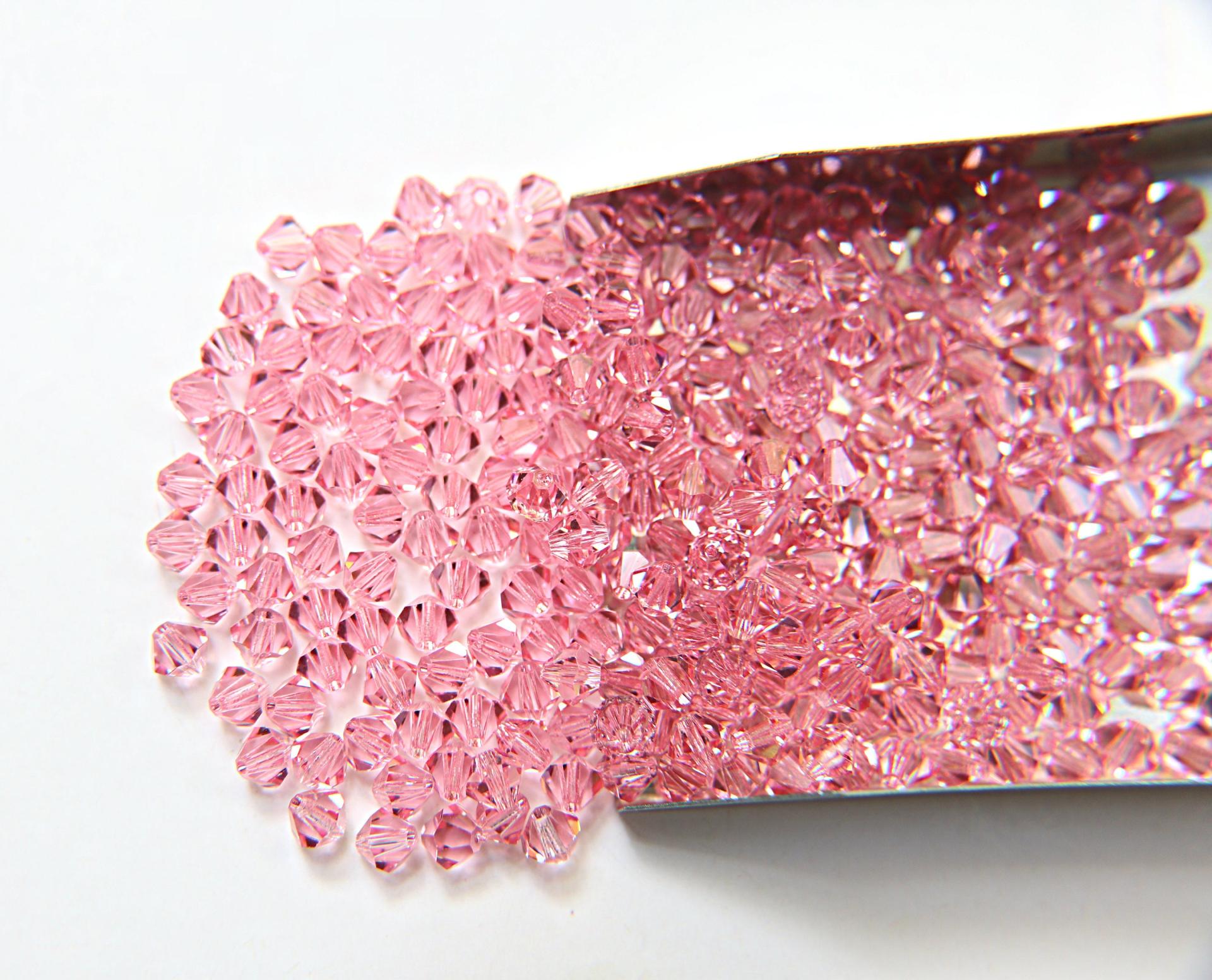 3mm Light Rose Swarovski Bicone beads 36/72/144/432/720 Pieces jewelry making, crystal beads, embroidery materials, wedding decorations
