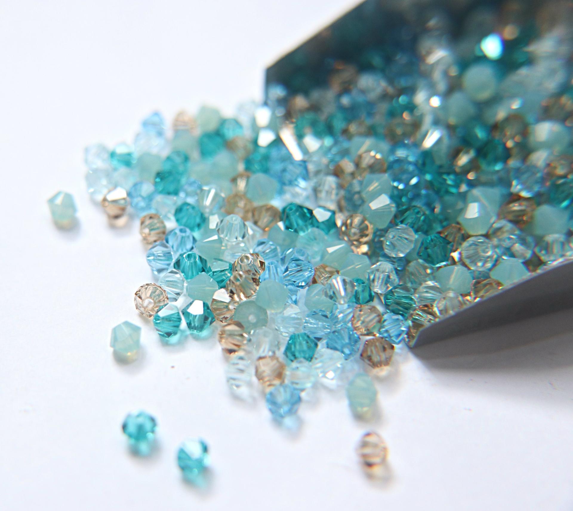 4mm Miami Beach Designer Mixes Swarovski Bicone beads 36/72/144/432/720 Pieces loose beads mix beads, embroidery materials, vintage find