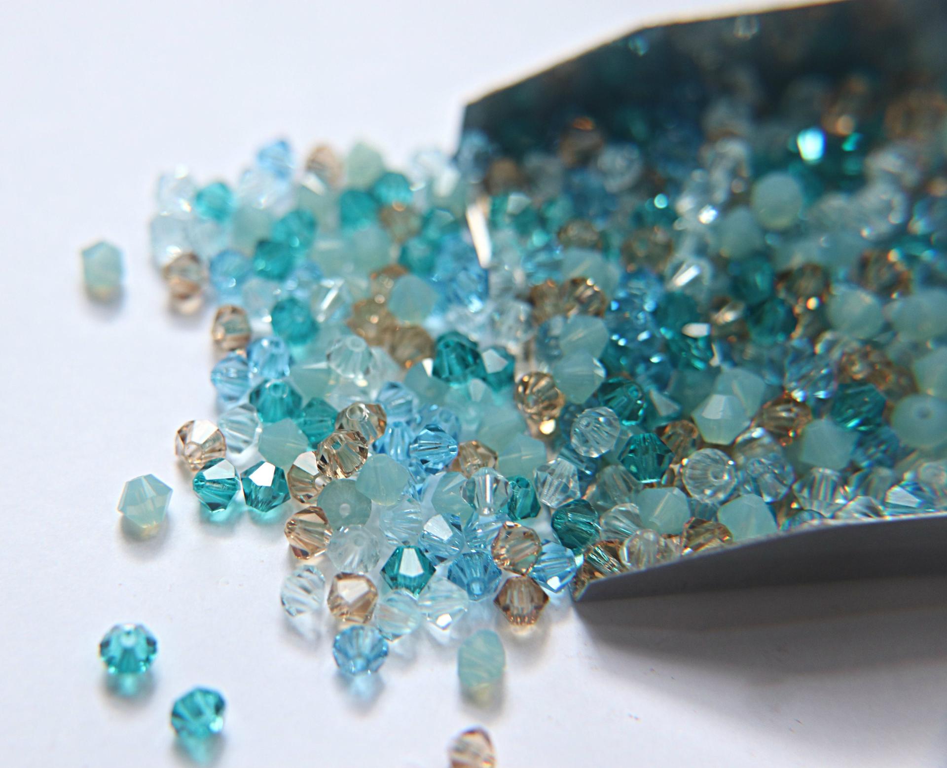 4mm Miami Beach Designer Mixes Swarovski Bicone beads 36/72/144/432/720 Pieces loose beads mix beads, embroidery materials, vintage find