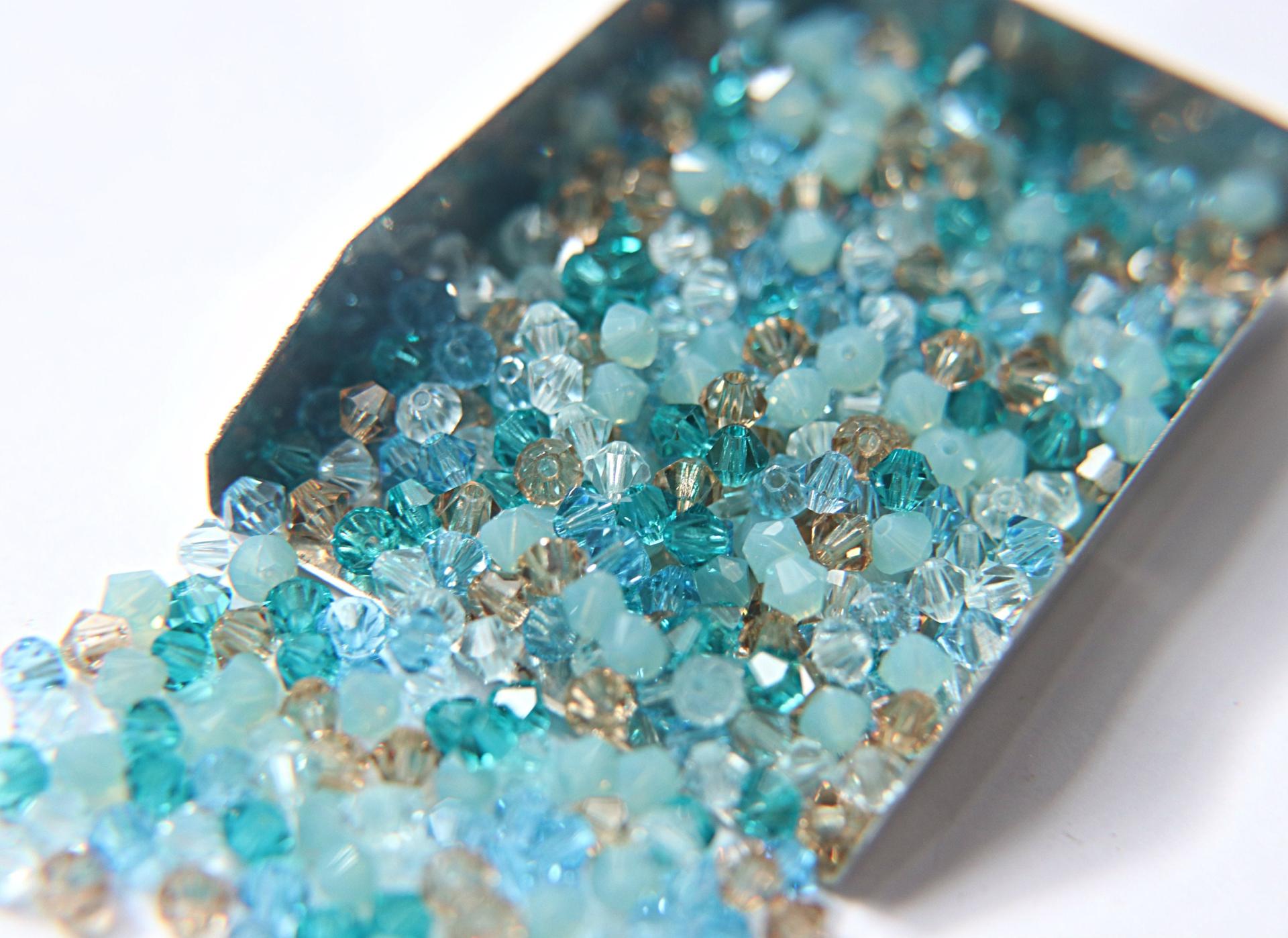4mm Miami Beach Designer Mixes Swarovski Bicone beads 36/72/144/432/720 Pieces loose beads mix beads, embroidery materials, vintage find