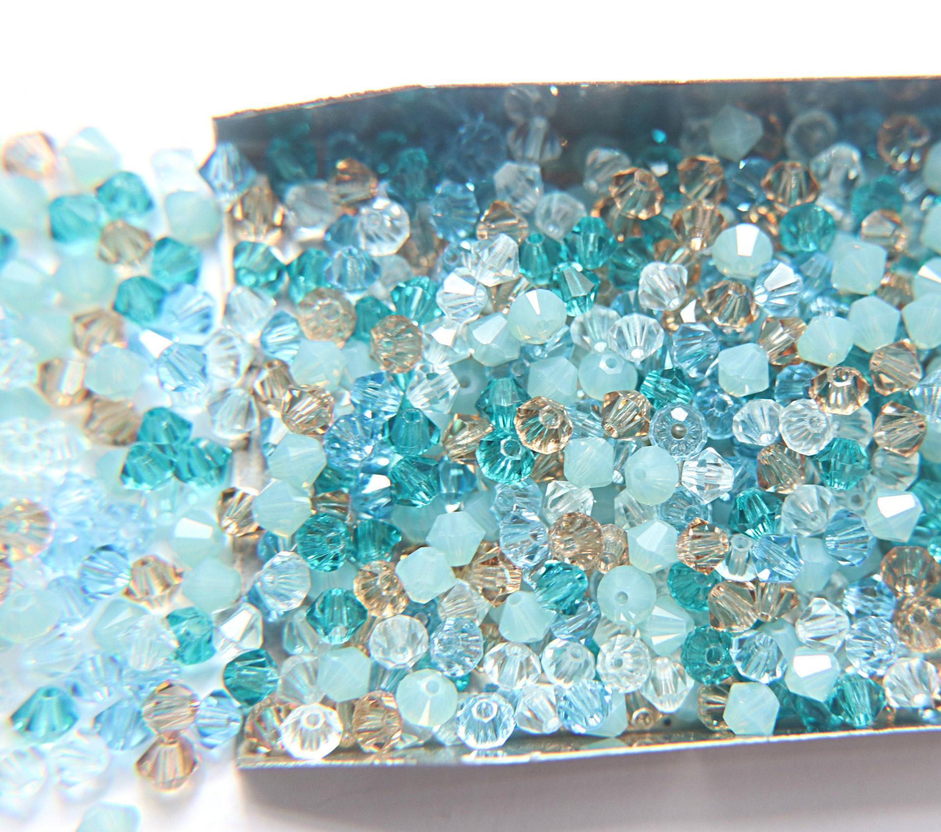 4mm Miami Beach Designer Mixes Swarovski Bicone beads 36/72/144/432/720 Pieces loose beads mix beads, embroidery materials, vintage find