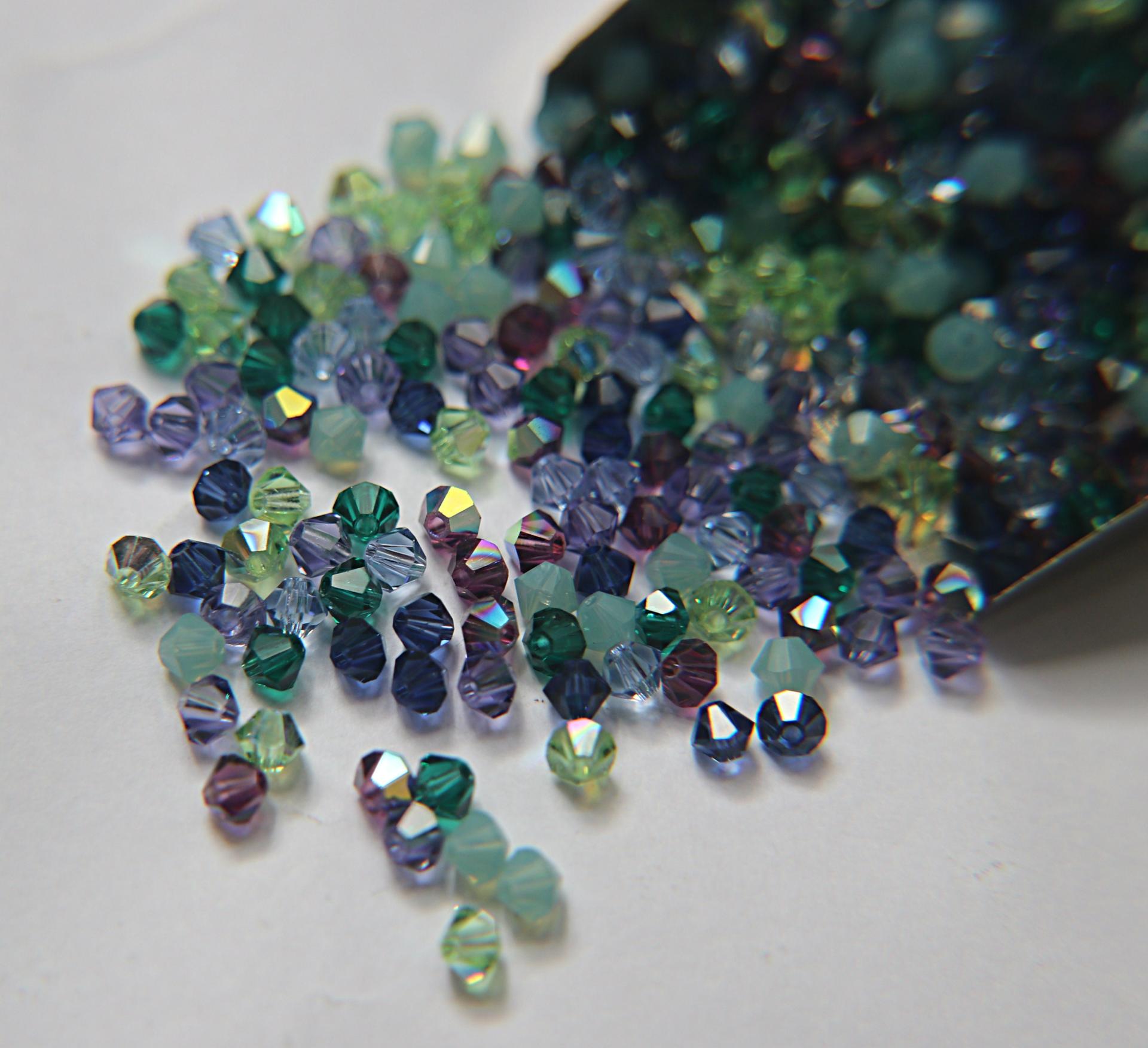 4mm Monet's Garden Designer Mixes Swarovski Bicone beads 36/72/144/432/720 Pieces loose beads mix beads, embroidery materials, vintage find