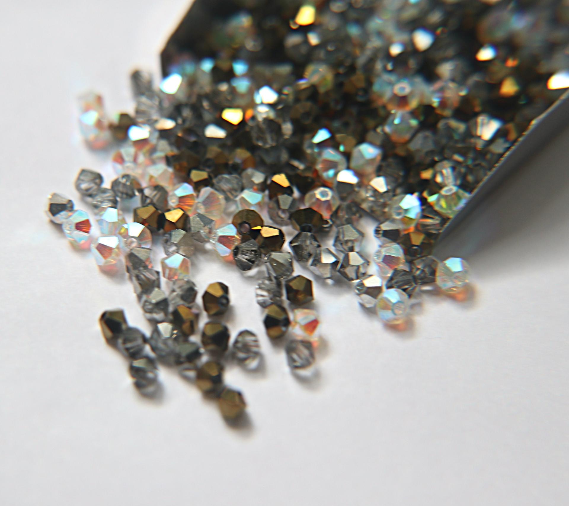 3/4 mm Gilty Pleasure Designer Mixes Swarovski Bicone beads 36/72/144/432/720 Pieces loose beads, mix beads, embroidery materials, craft