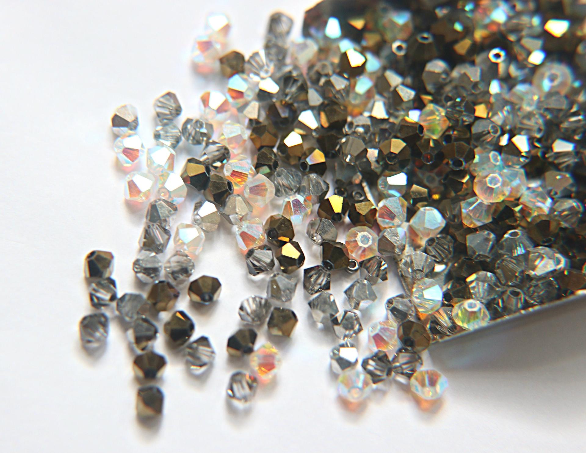 3/4 mm Gilty Pleasure Designer Mixes Swarovski Bicone beads 36/72/144/432/720 Pieces loose beads, mix beads, embroidery materials, craft