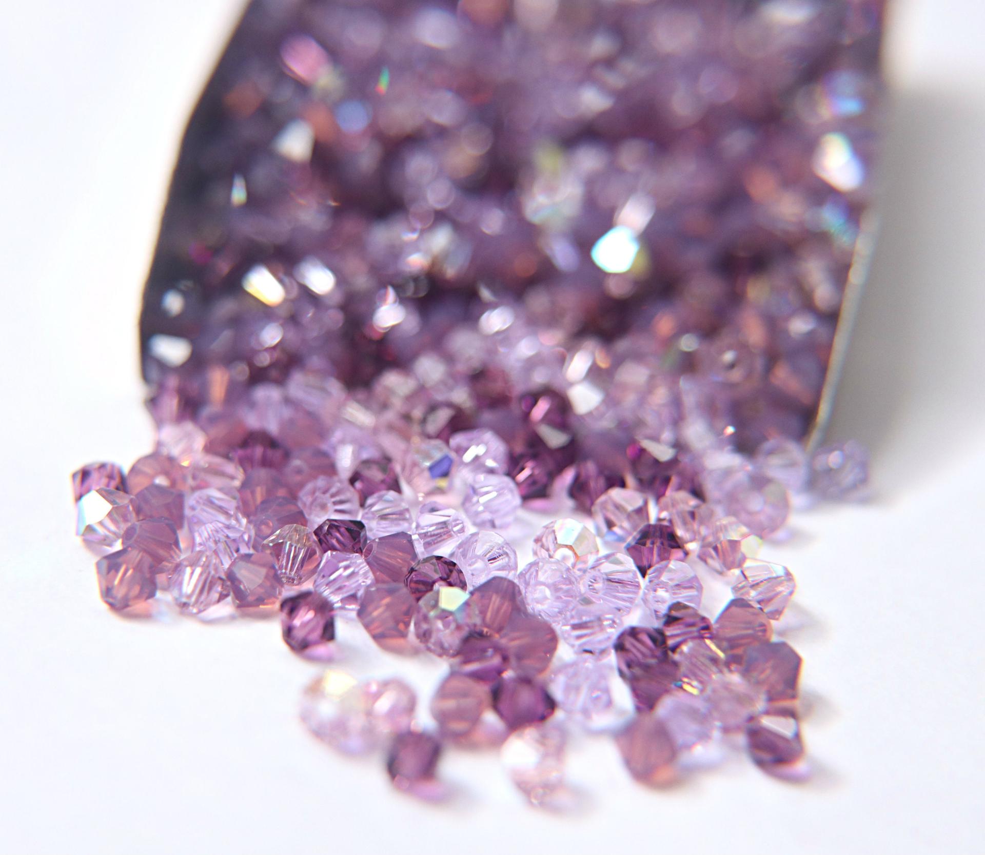 4mm Lavender bloom Designer Mixes Swarovski Bicone beads 36/72/144/432/720 Pieces loose beads, mix beads, embroidery materials, craft